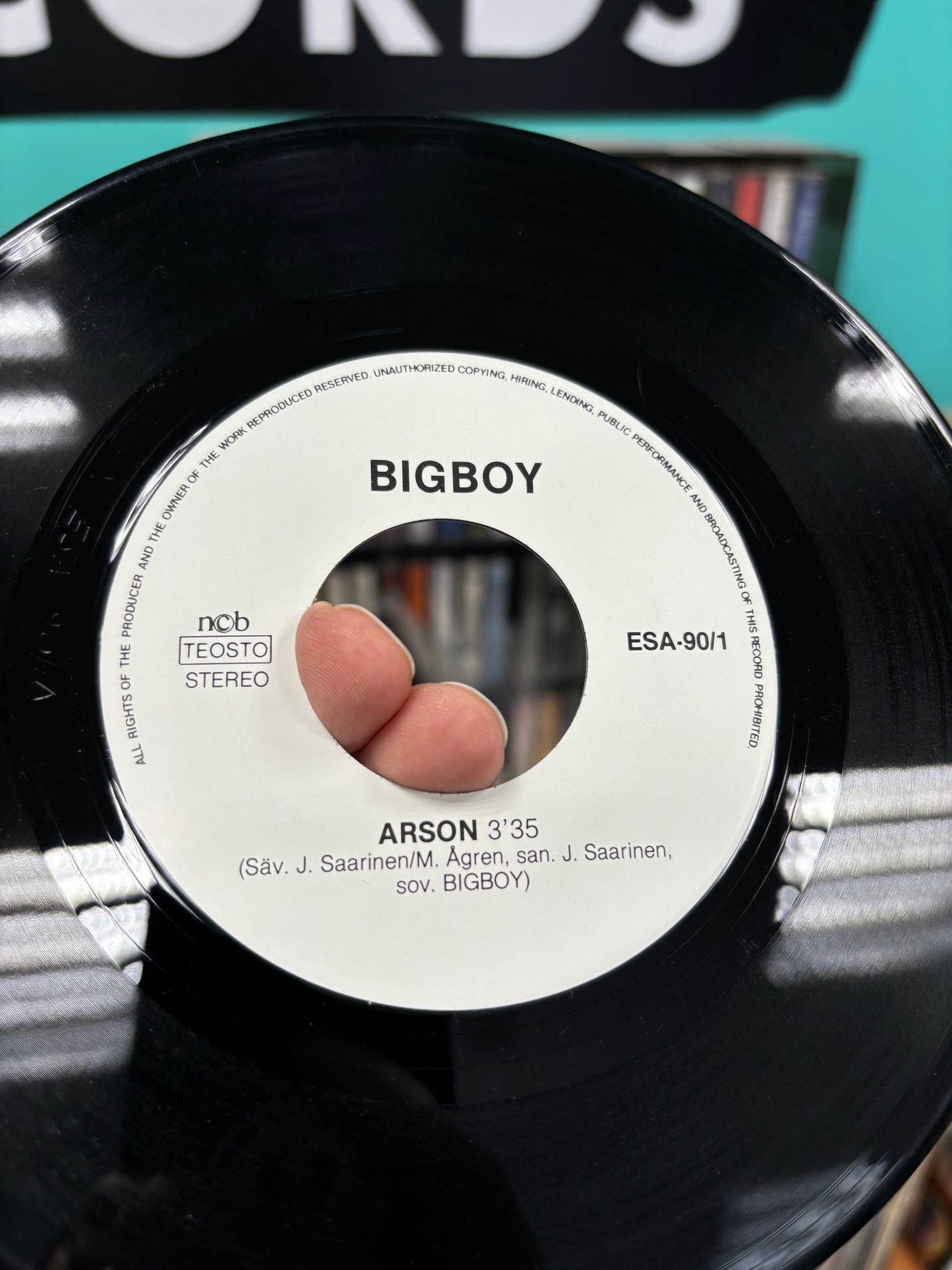 Bigboy: Arson, 7inch, Self-released, Only pressing, Finland 1990