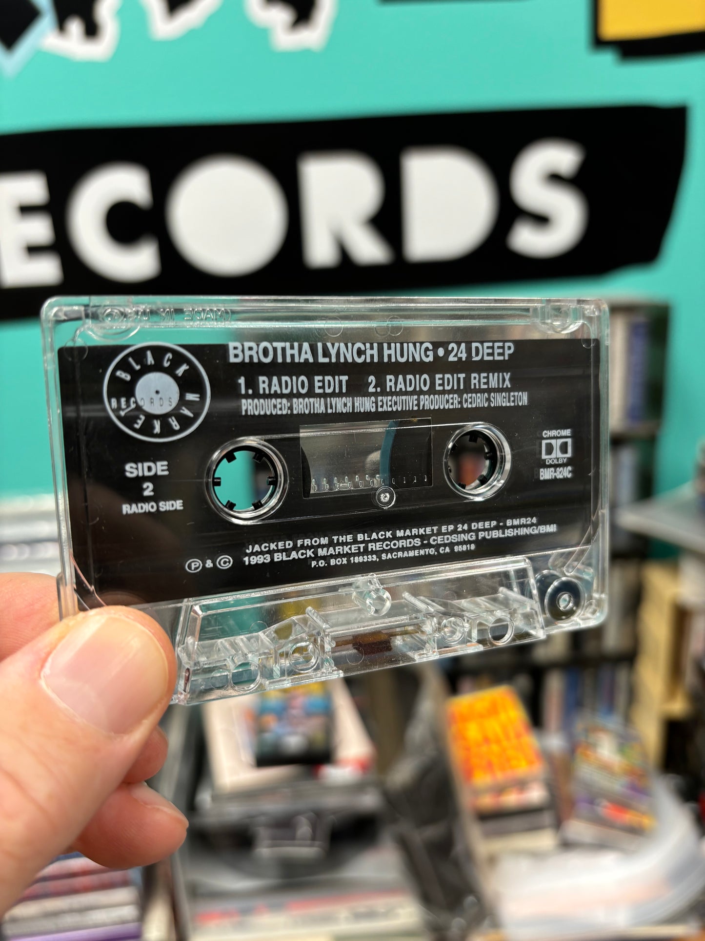 Brotha Lynch Hung: 24 Deep, C-cassette single, 1st pressing, Only cassette pressing, Black Market Records, US 1993