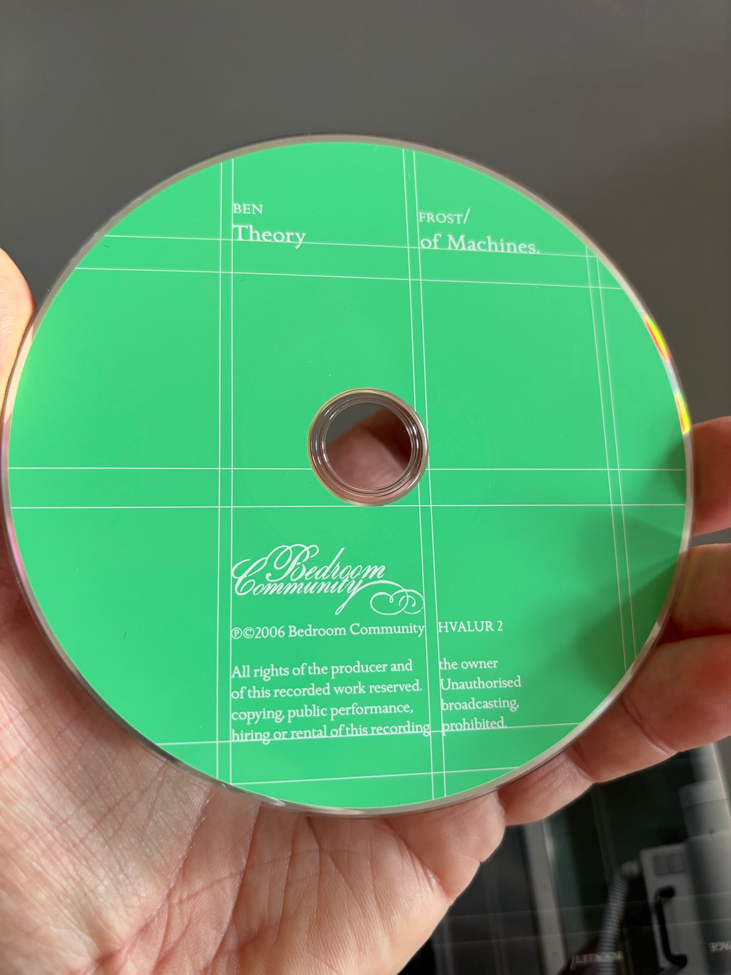 Ben Frost: Theory Of Machines, CD, Digipak, OG pressing, Bedroom Community, Iceland 2006