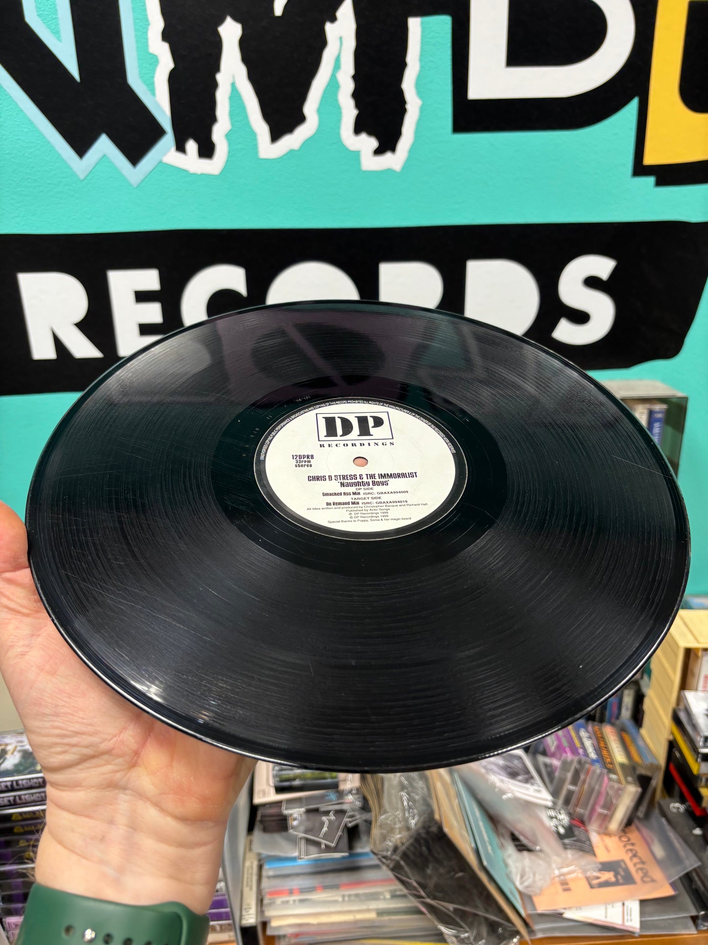 Chris D. Stress & The Immoralist: Naughty Boys, 12inch, Only pressing, DP Recordings, UK 1999