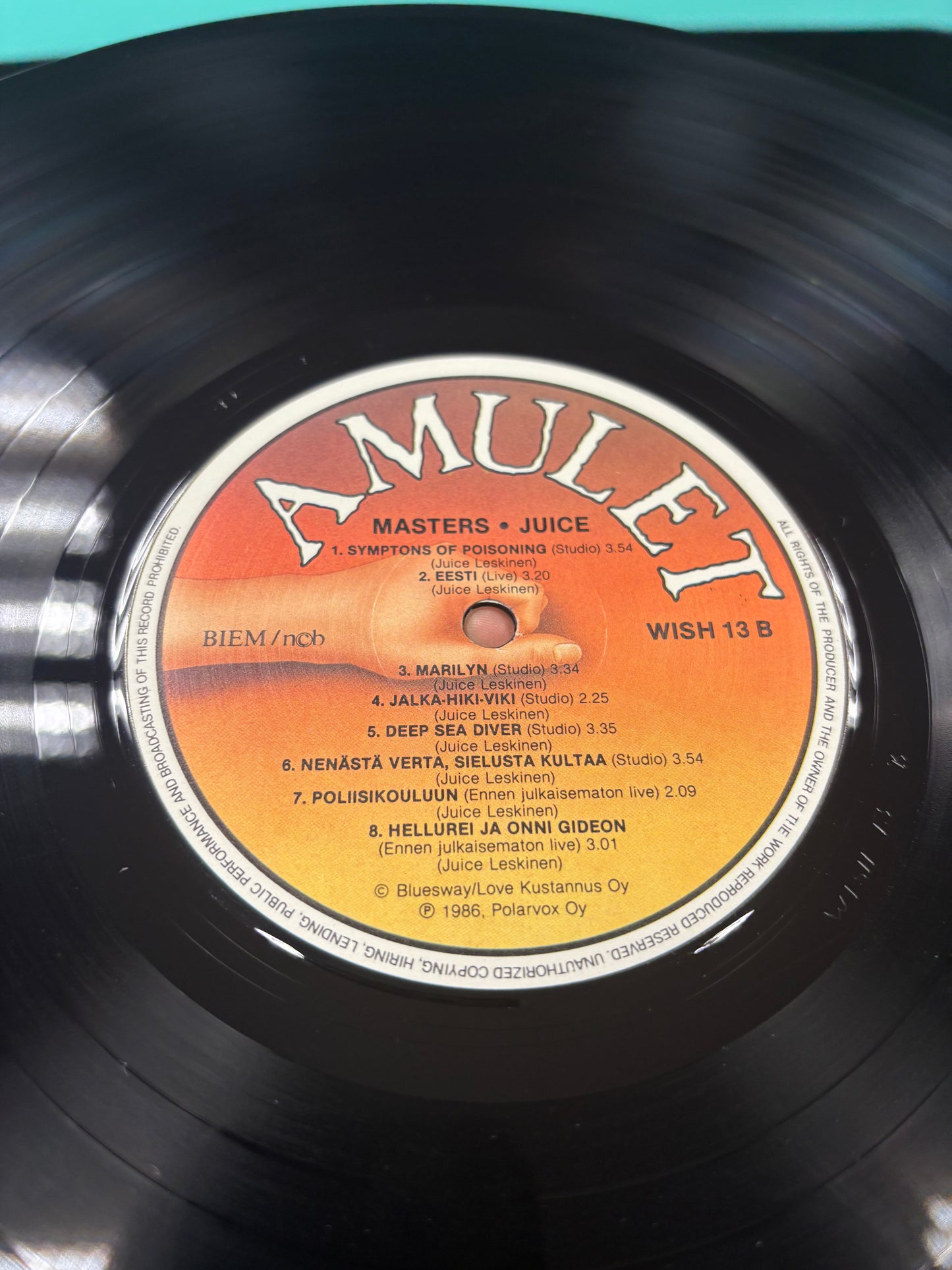 Juice Leskinen: Masters, LP, Compilation, Only vinyl pressing, Amulet, Finland 1986