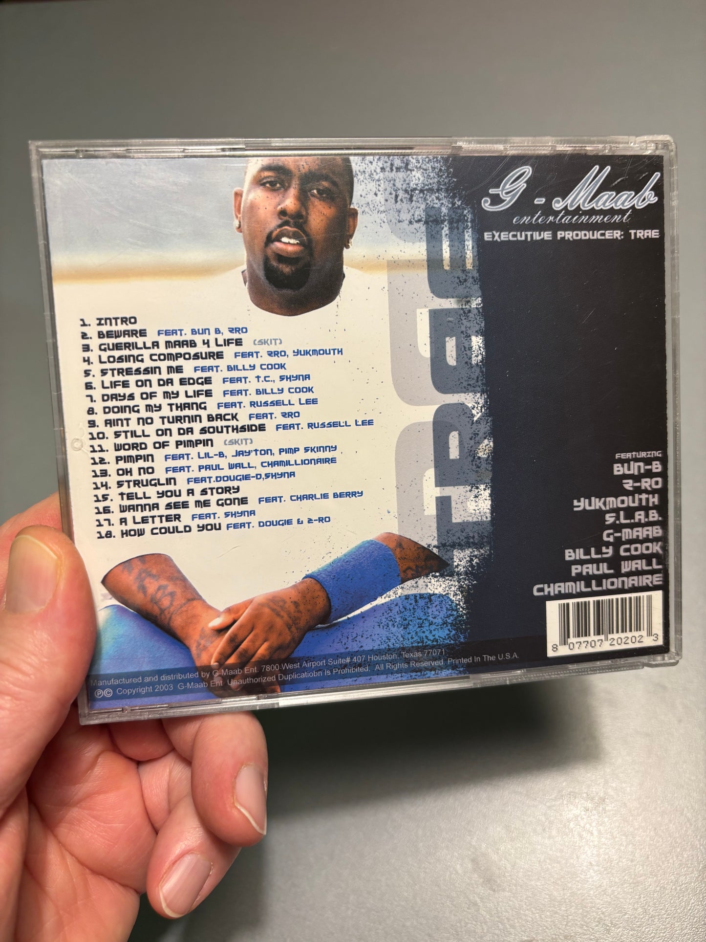 Trae: Losing Composure, CD, OG pressing, G-Maab Entertainment, US 2003