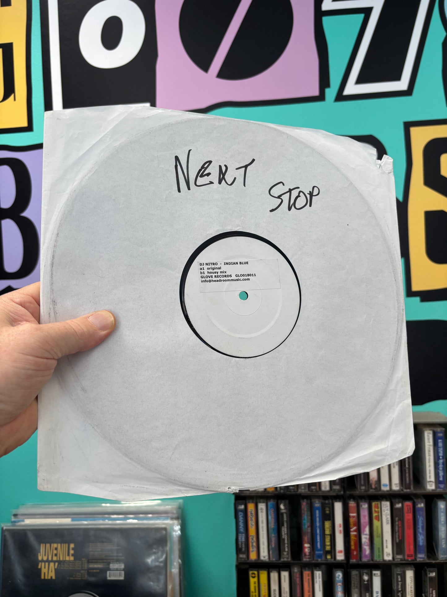 DJ Nitro: Indian Blue, 12inch, white label, Glove Records, Belgium 2001