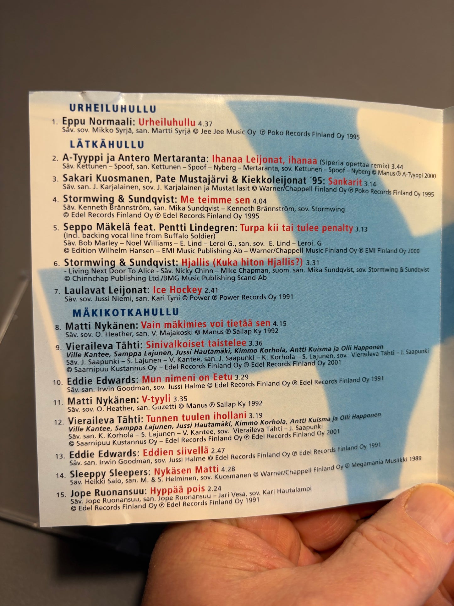 Urheiluhullu, CD, Compilation, Only pressing, AXR, Finland 2002