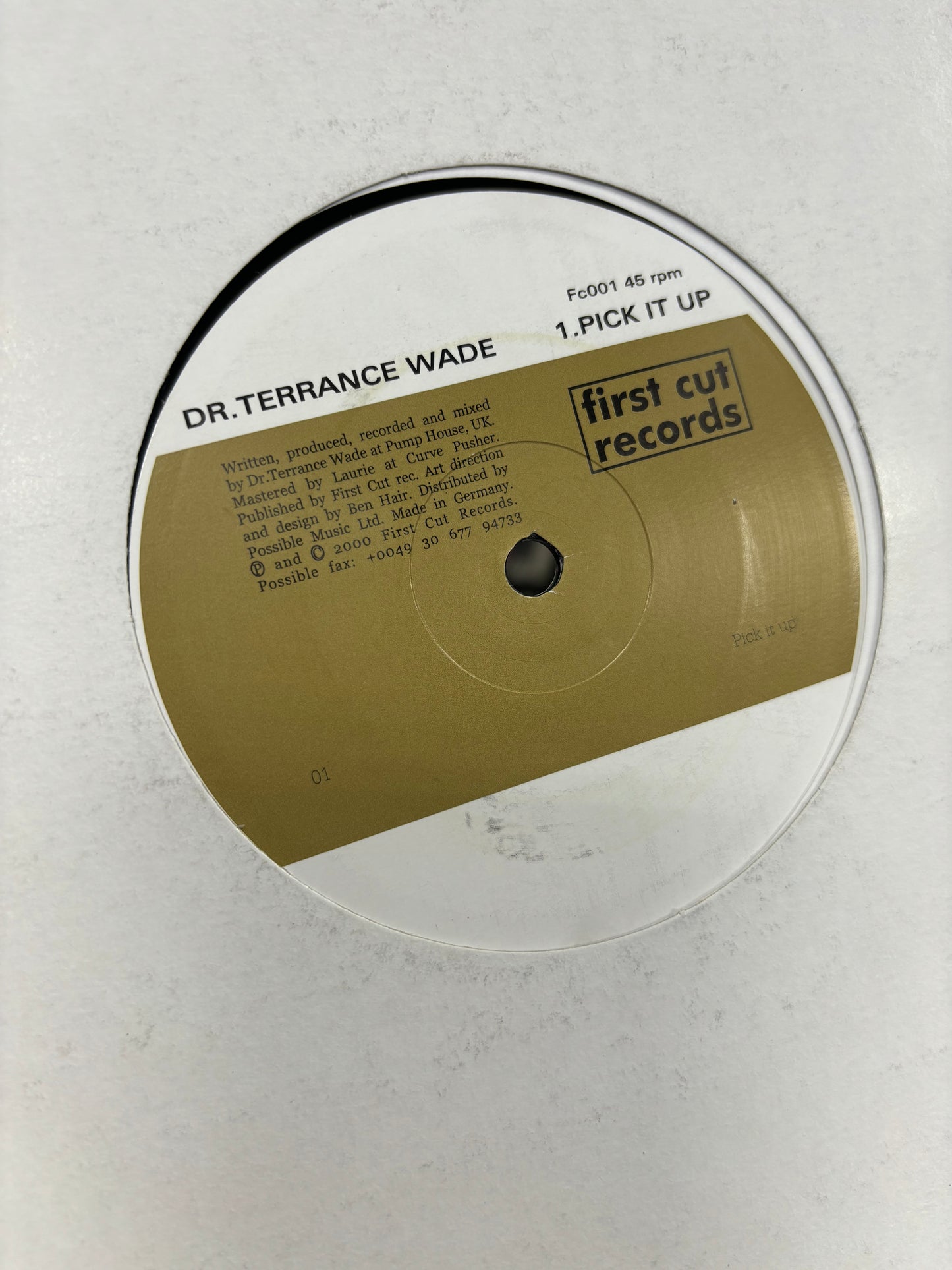 Dr. Terrance Wade: Pick It Up/Feel This Way, 12inch, Only pressing, First Cut, Germany 2000