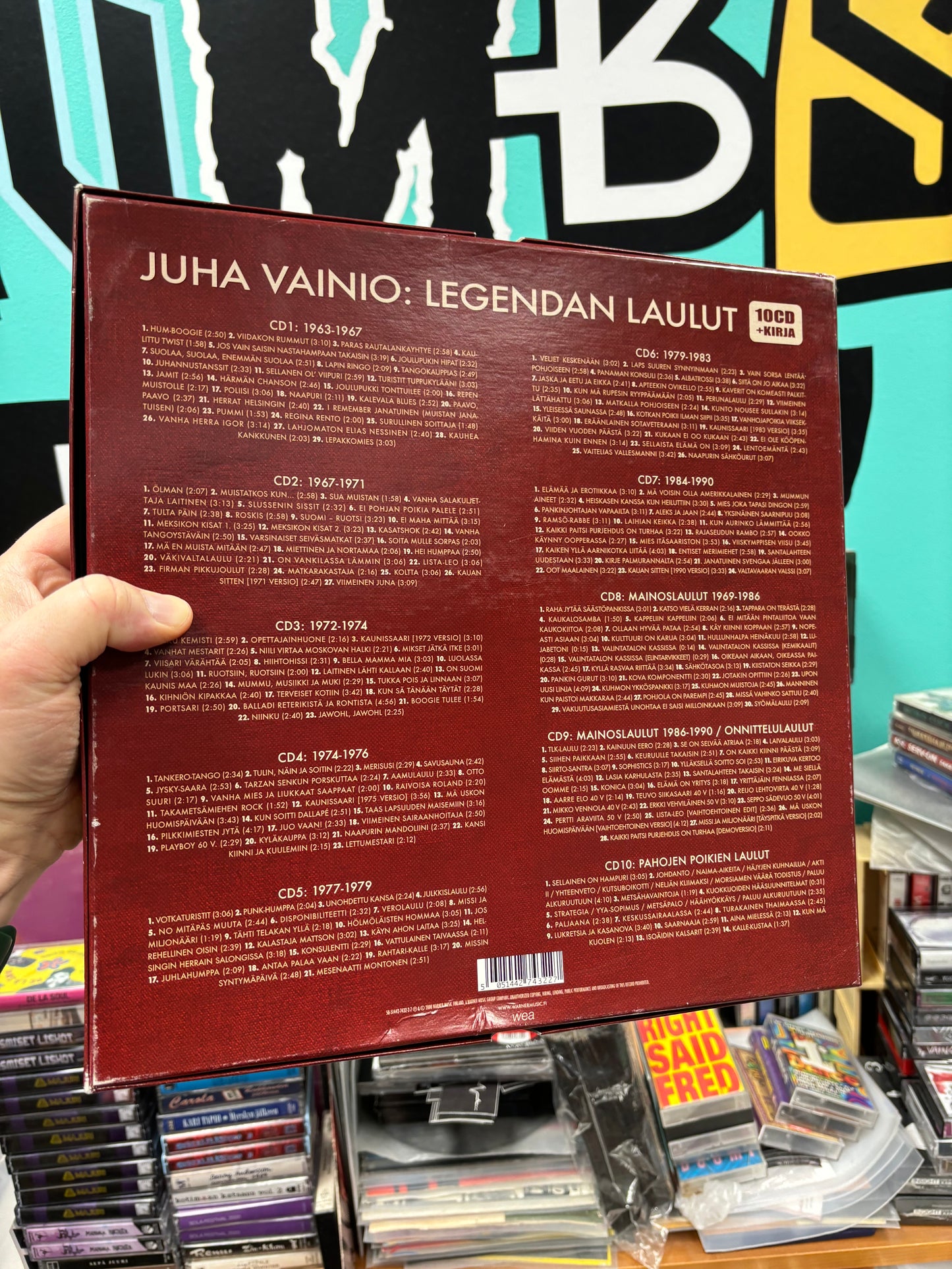 Juha Vainio - Legendan Laulut - Kaikki Levytykset 1963-1990, CD Box Set Compilation, Only pressing, 10XCD, 120-page book, WEA, Finland 2008