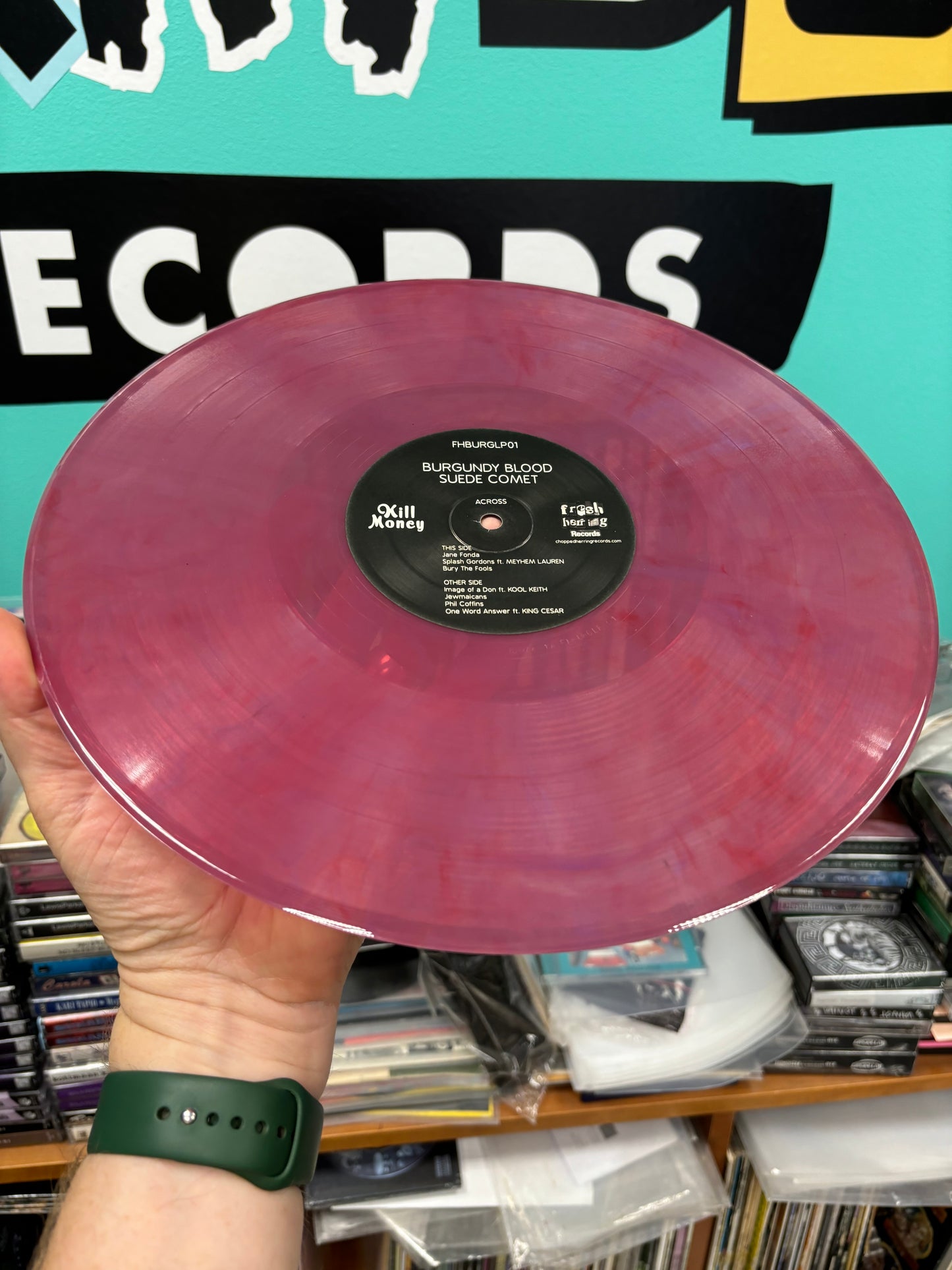 Burgundy Blood: Suede Comet, 2LP, gatefold, Limited Edition, Clear/Red/Purple, Fresh Herring Records, UK 2014