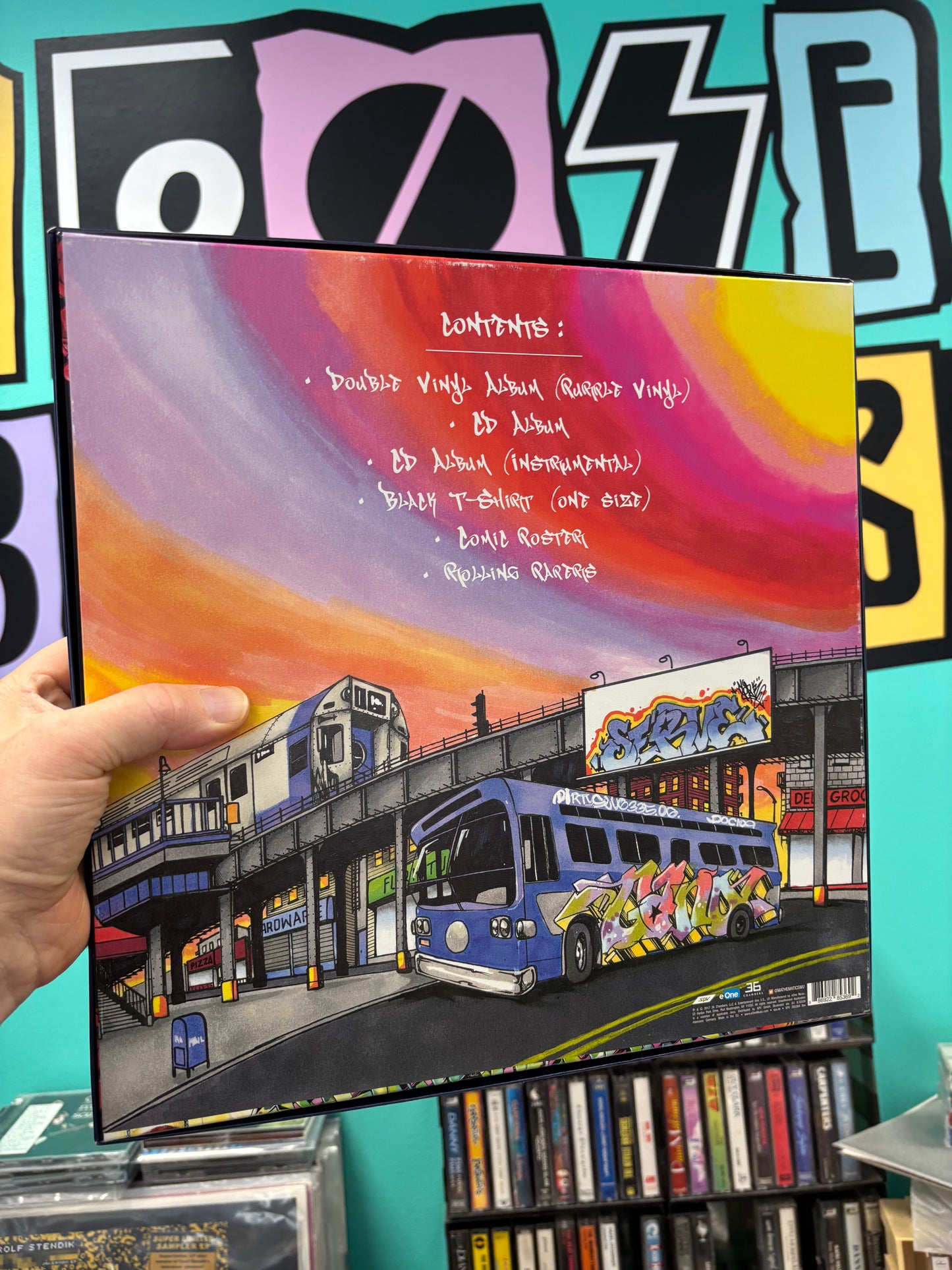 Wu-Tang: The Saga Continues, Box Set, CD, CD instrumentals, 2LP gatefold purple vinyl, cartoon, t-shirt, rolling paper, Limited Edition, 36 Chambers, eOne, SPV, UK & Europe 2017