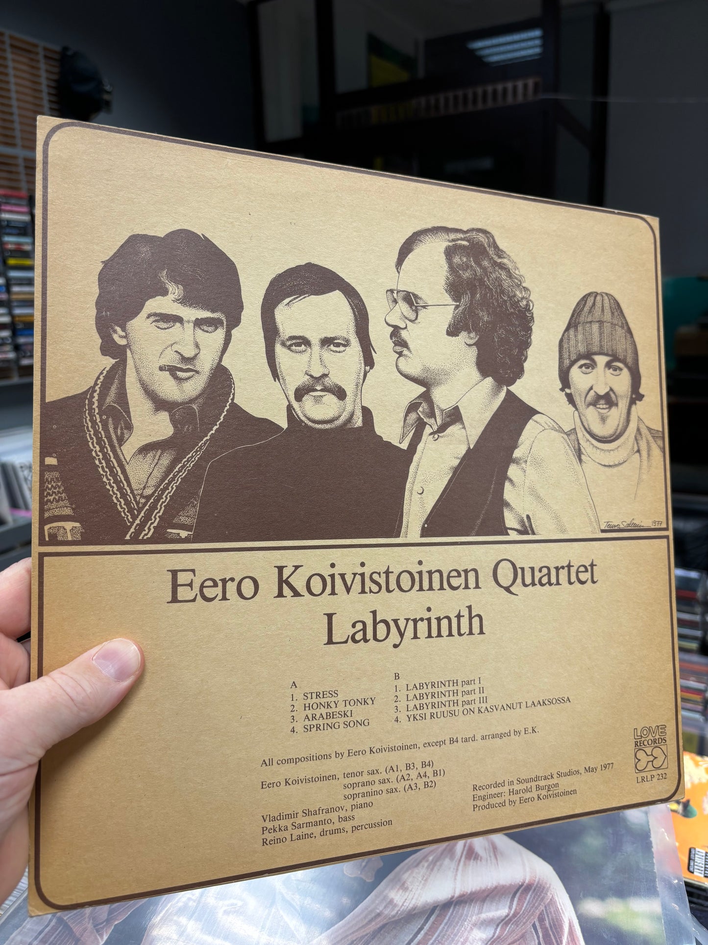 Eero Koivistoinen Quartet: Labyrinth, LP, 1st pressing, Love Records, Finland 1977