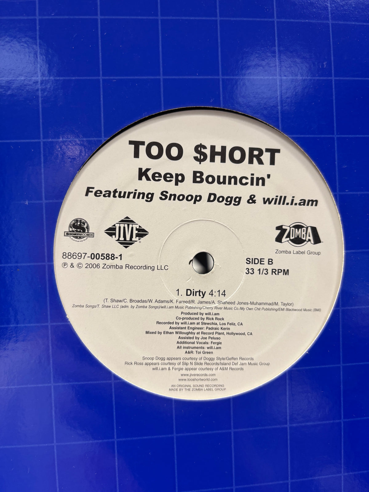 Too $hort: Keep Bouncin’, 12inch, 1st pressing, Only official vinyl pressing, Jive, US 2006