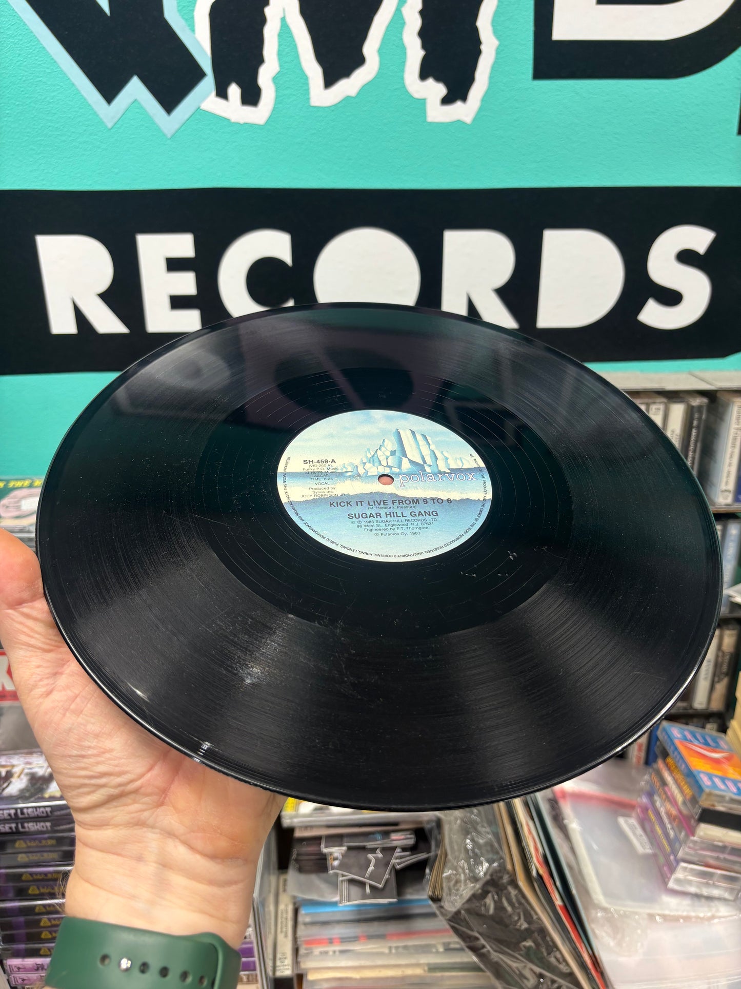 Sugarhill Gang: Kick It Live From 9 To 5, 12inch, Misprint, Polarvox, Finland 1983