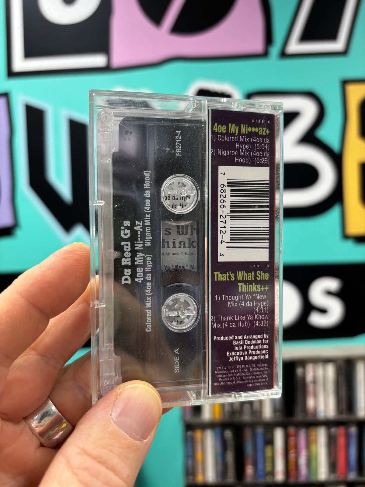 Real G’s: 4oe My Ni***az, cassette single, Dolby HX Pro, B NR, 1st pressing, Only cassette pressing, P.I.R.A.T.E. Records, US 1993