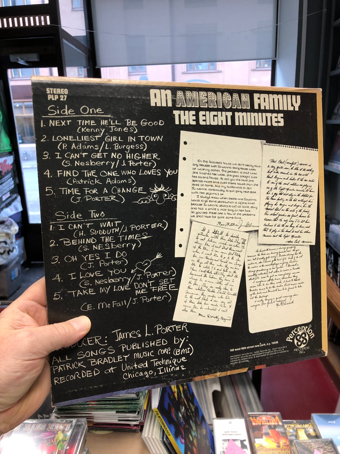 The Eight Minutes: An American Family, 1st pressing, US 1972, Perception Records.