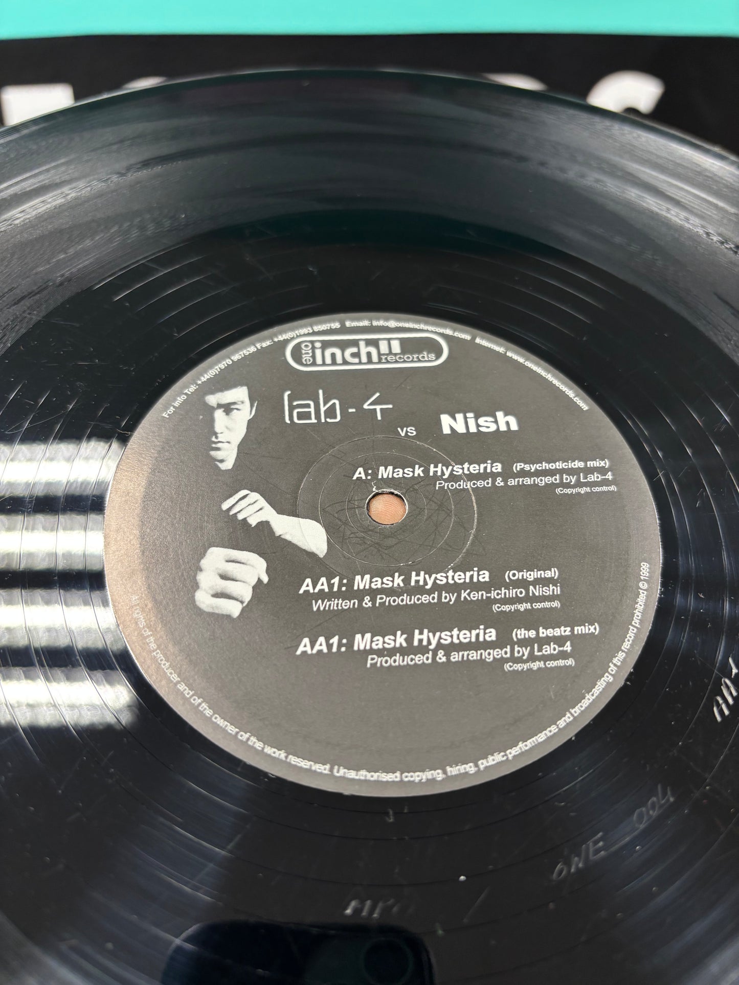 Lab-4 vs Nish: Mask Hysteria, 12inch, Only official pressing, One Inch Records, UK 1999