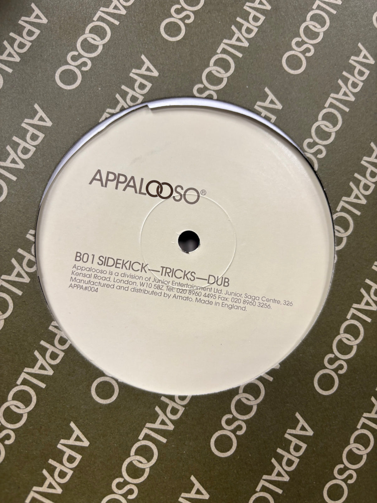 Sidekick: Tricks, 12inch, Only official pressing, Appalooso, UK 2002