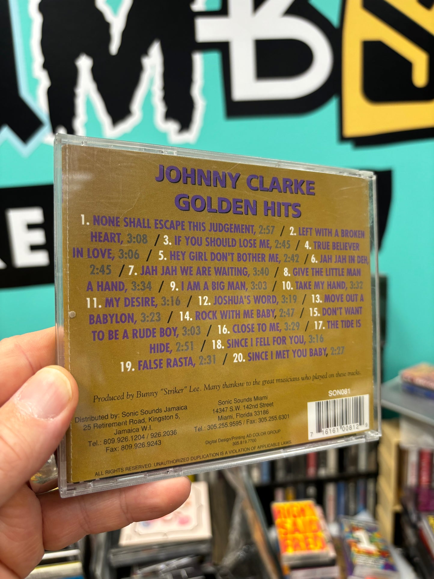 Johnny Clarke: Golden Hits, CD, Only pressing, compilation, Sonic Sounds, US 1990