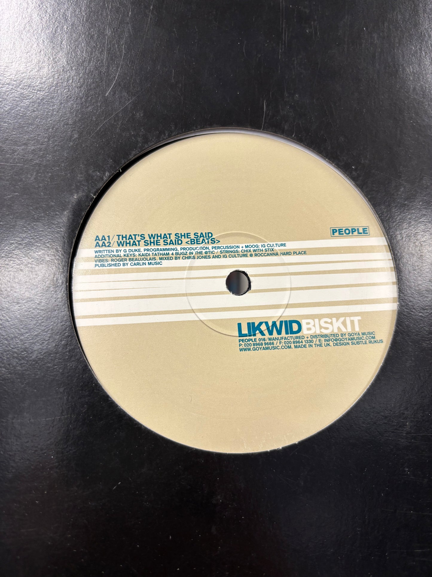 Likwid Biskit: Substance, 12inch, Only official pressing, People, UK 2000