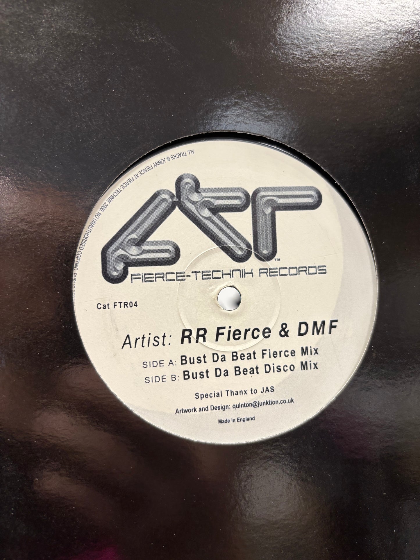 RR Fierce & DMF: Bust Da Beat, 12inch, Only official pressing, Fierce Technik Records, UK 2000
