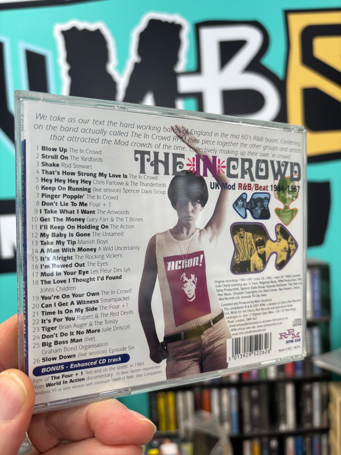 The In Crowd (UK Mod R&B Beat 1964-1967), CD, 1st pressing, Compilation, Enhanced, RPM Records, UK 2001