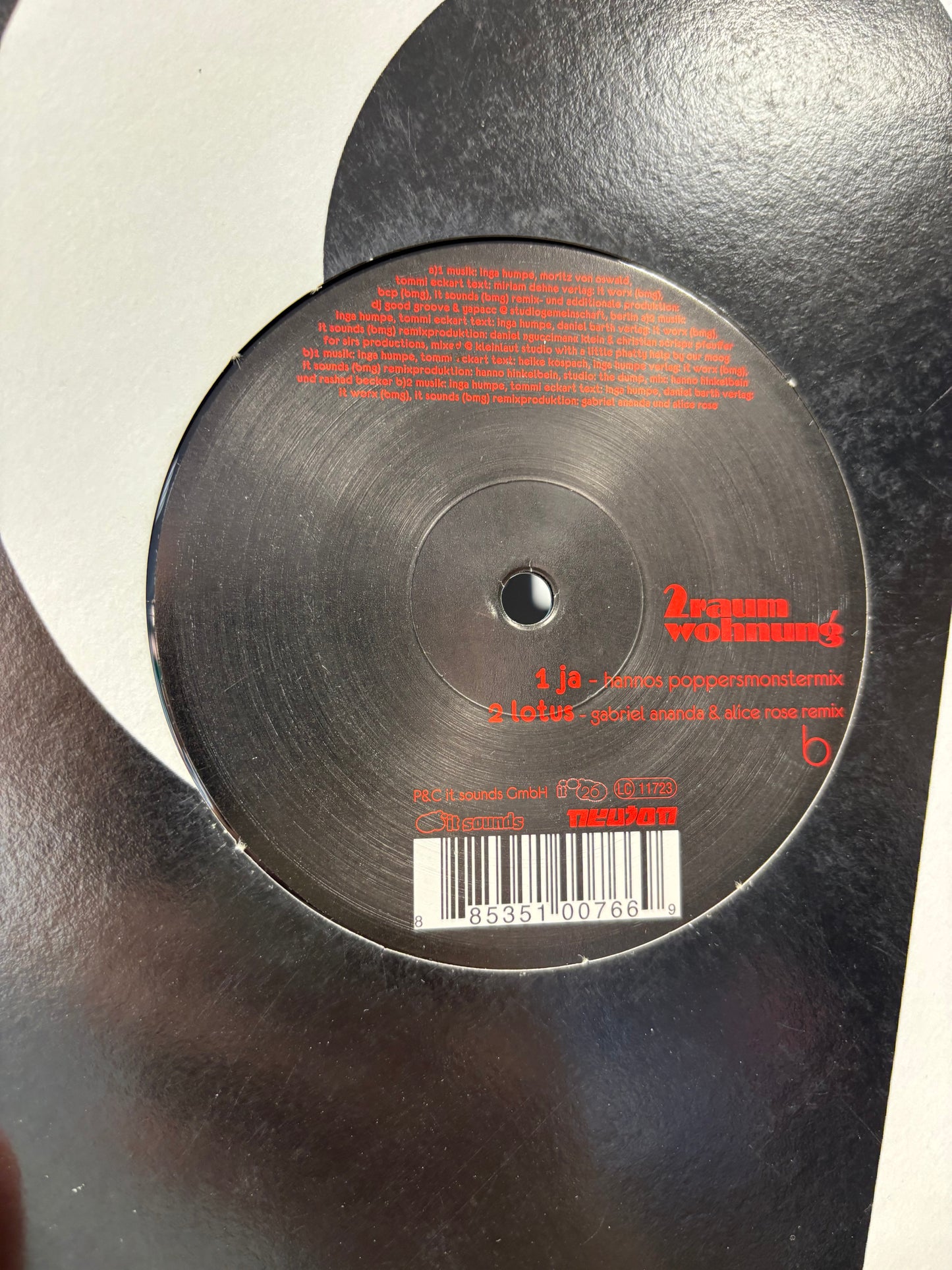 2raumwohnung: Du Bewegst Dich Richtig./Nimm Sie/Ja/Lotus (Remixes), 12inch, Only pressing, It.sounds, Germany 2007