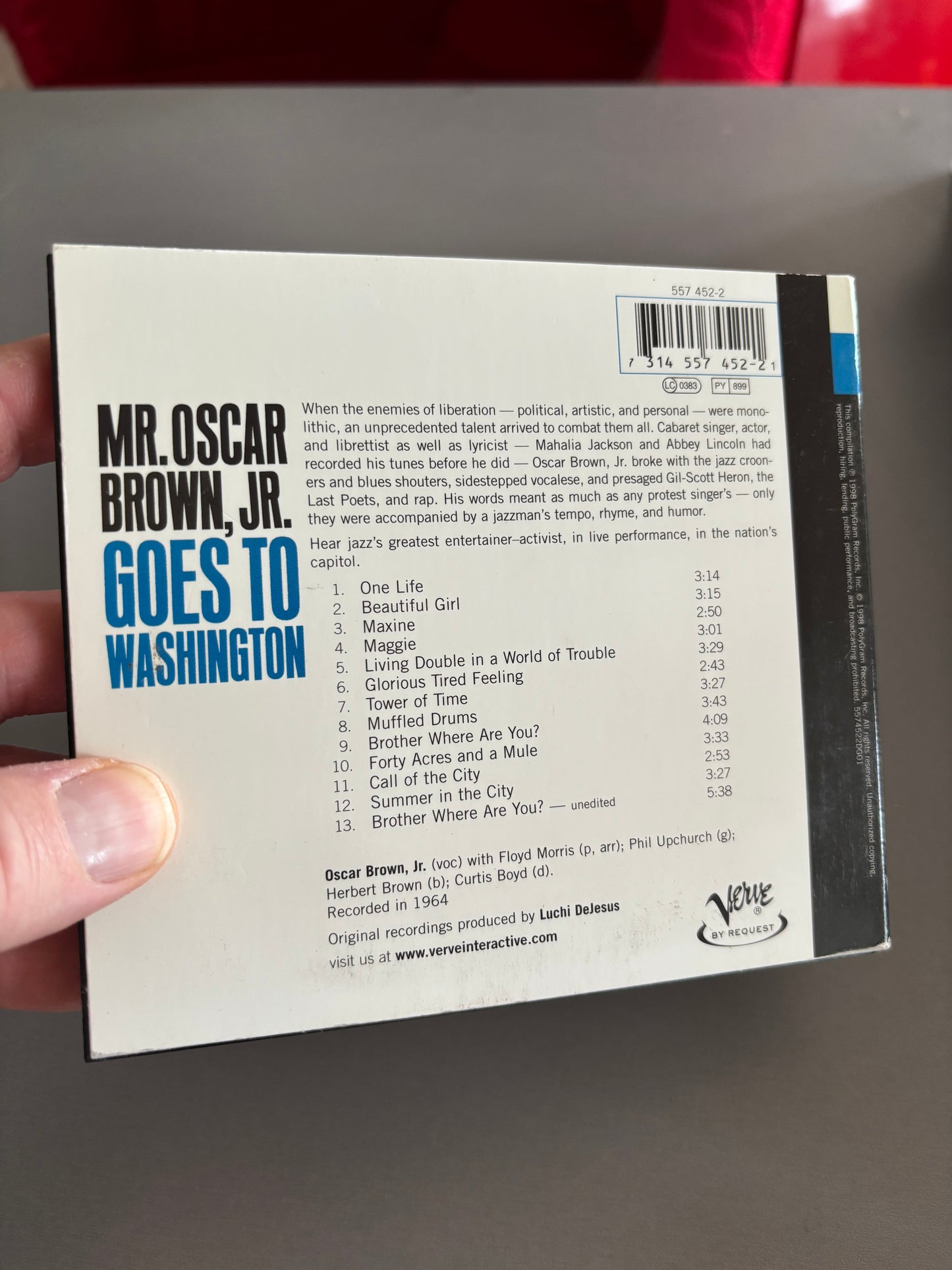 Mr. Oscar Brown, Jr. Goes To Washington, CD, reissue, remastered, Digipak, Verve Records, Europe 1998