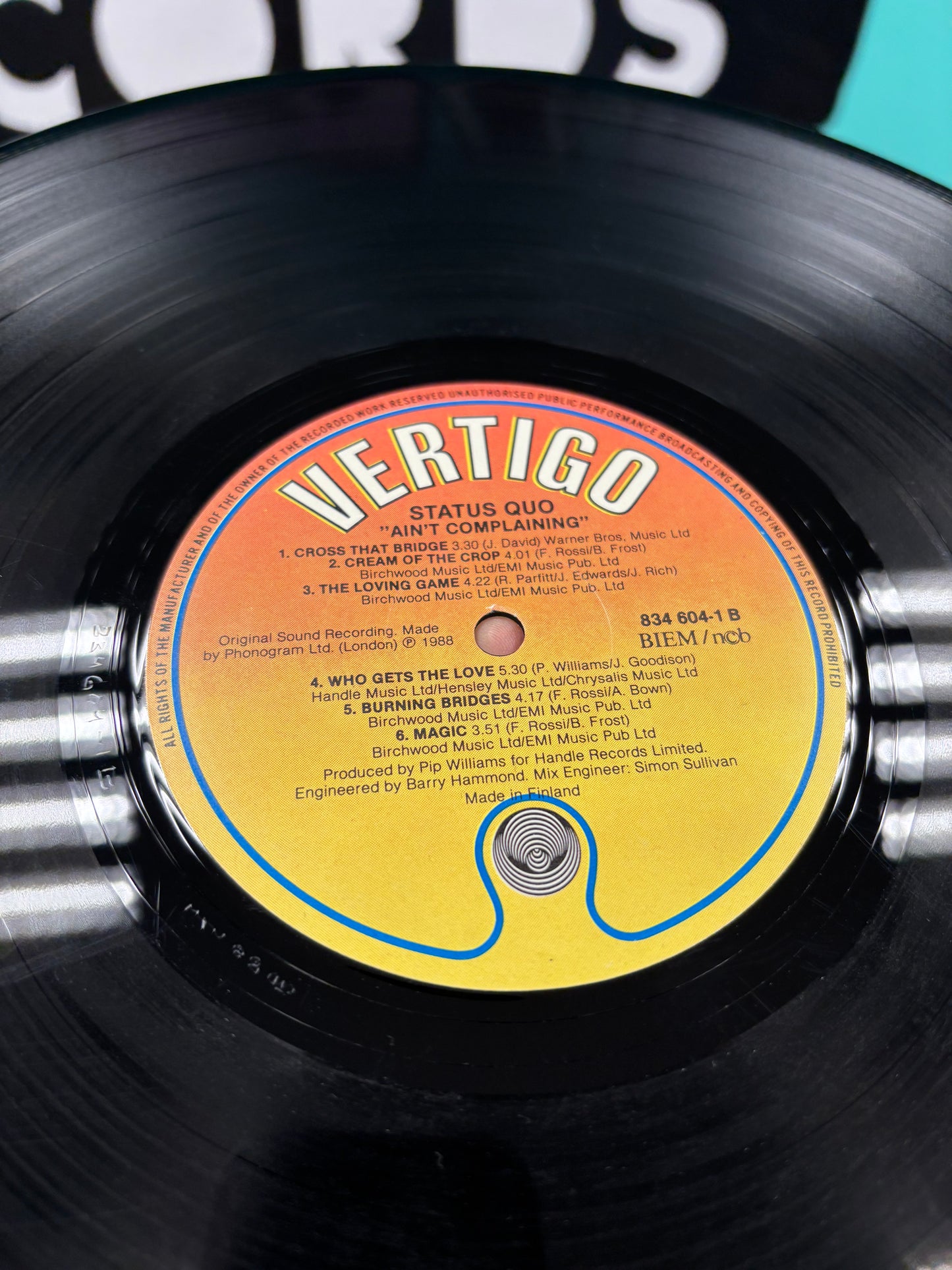 Status Quo: Ain’t Complaining, LP, Vertigo, Finland 1988