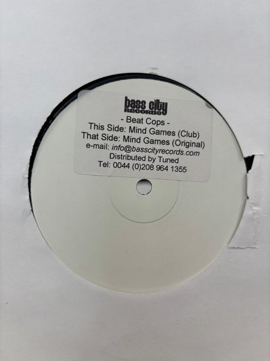 Beat Cops: Mind Games, 12inch, Only pressing, White label, Bass City Recordings, UK 2001