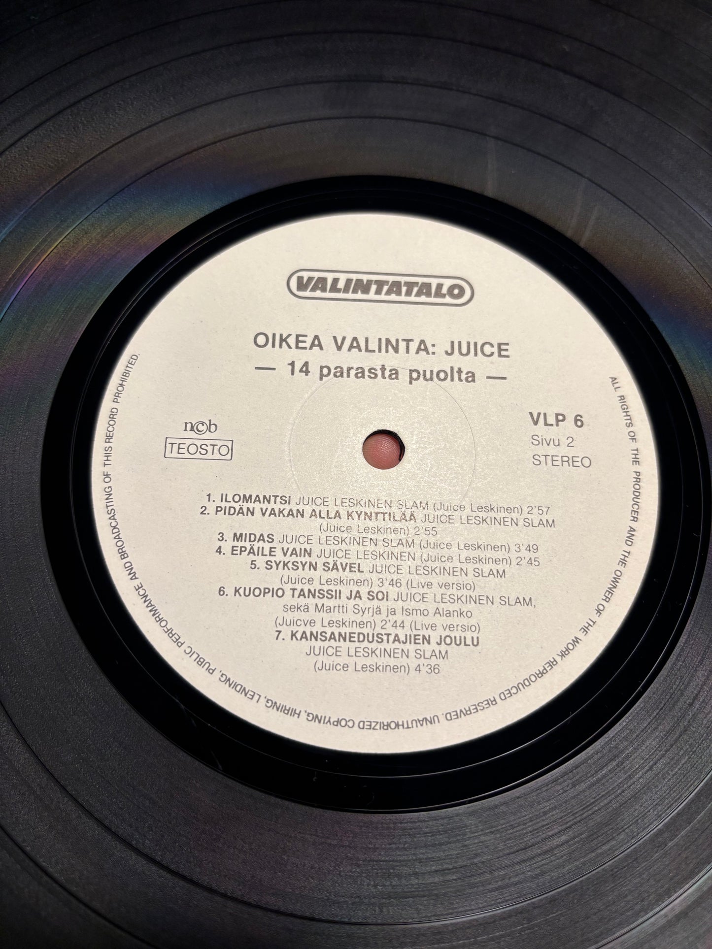 Oikea Valinta: Juice (Juicen 14 Parasta Puolta), LP, Only pressing, Valintatalo, Finland 1981