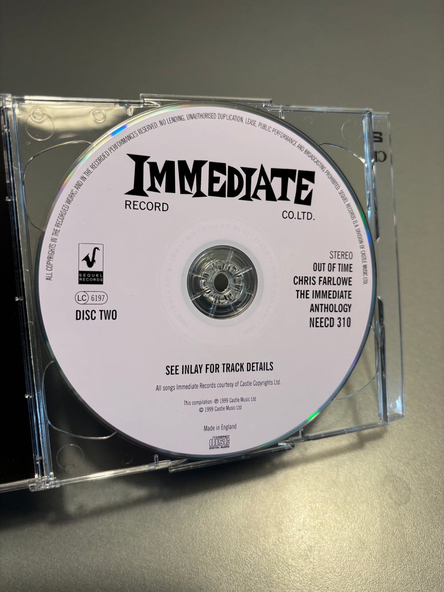 Chris Farlowe - Out Of Time - Immediate Anthology, 2CD, 1st pressing, Compilation, Immediate, Sequel Records, UK 1999