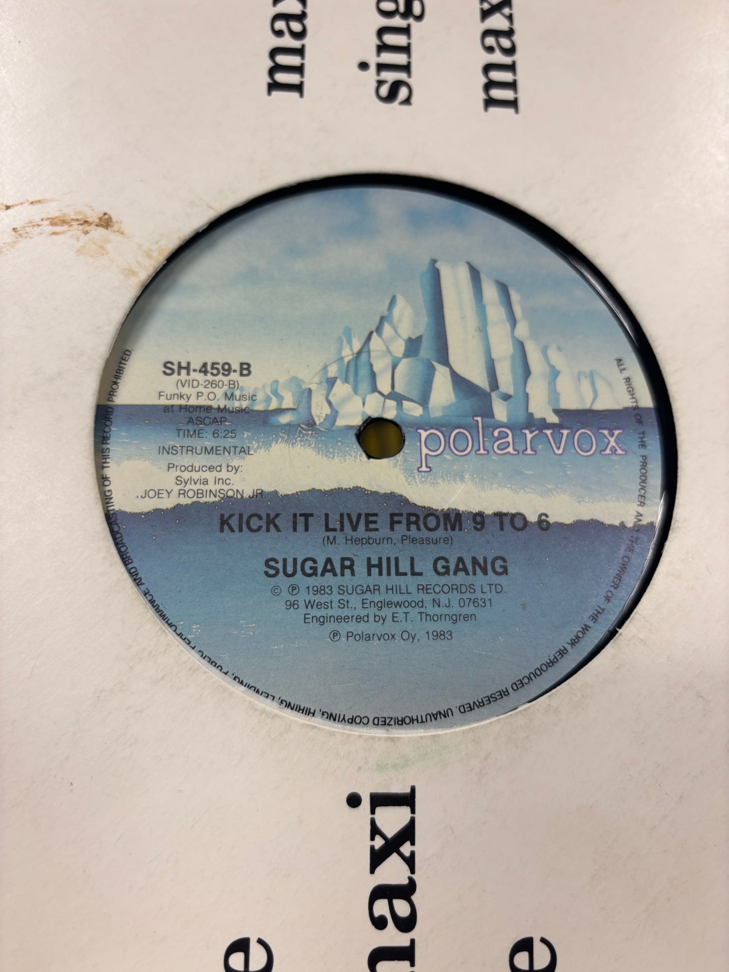 Sugarhill Gang: Kick It Live From 9 To 5, 12inch, Misprint, Polarvox, Finland 1983