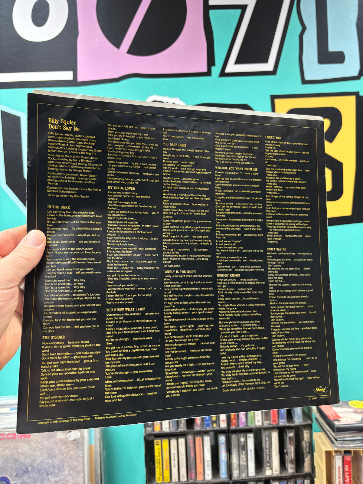 Billy Squier: Don’t Say No, LP, Winchester pressing, Capitol Records, US 1981
