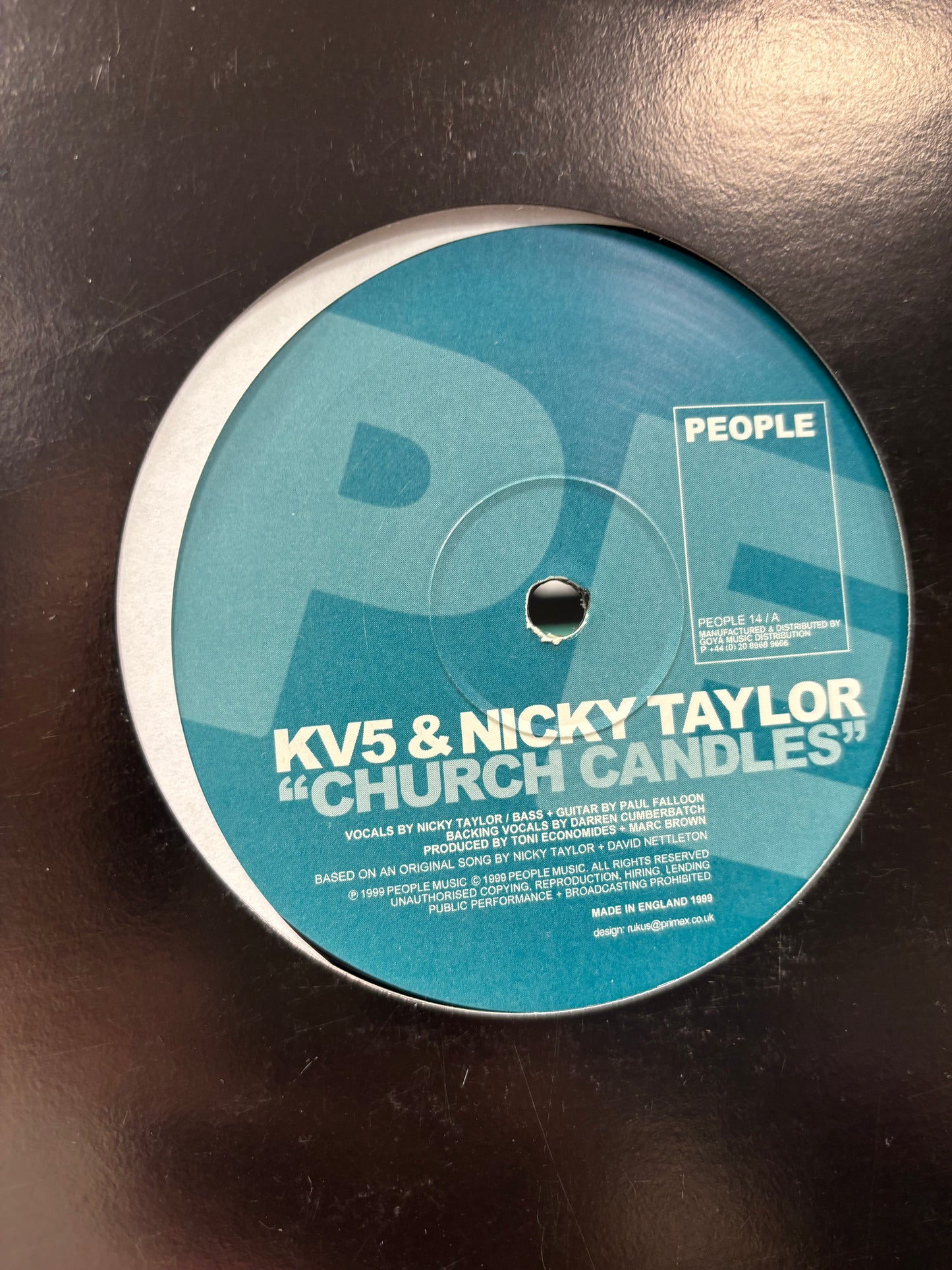 KV5 & Nicky Taylor: Church Candles, 12inch, Only official pressing, People, UK 1999