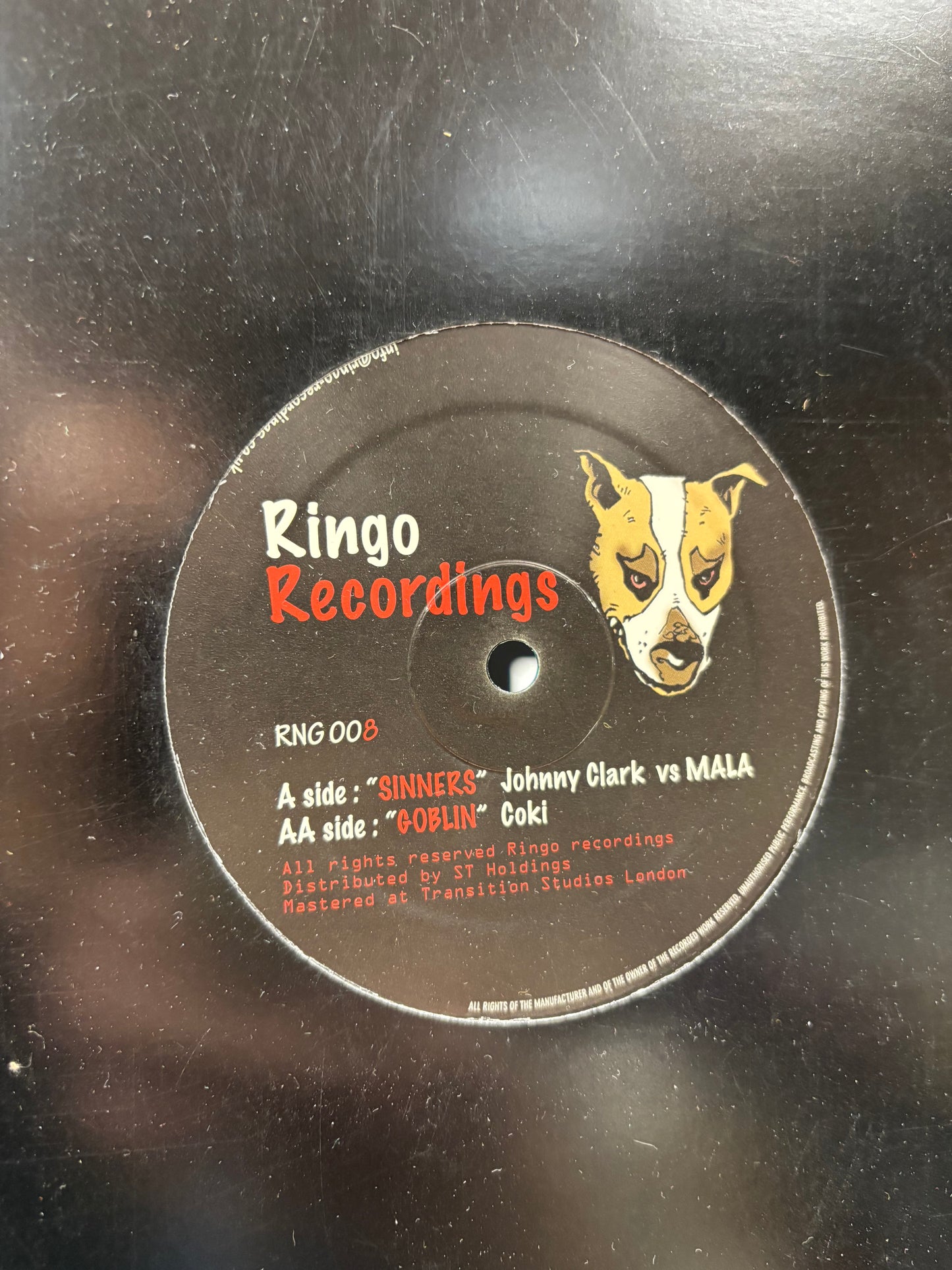 Johnny Clark vs MALA/Coki: Sinners/Goblin, 12inch, Only pressing, Ringo Records, UK 2009