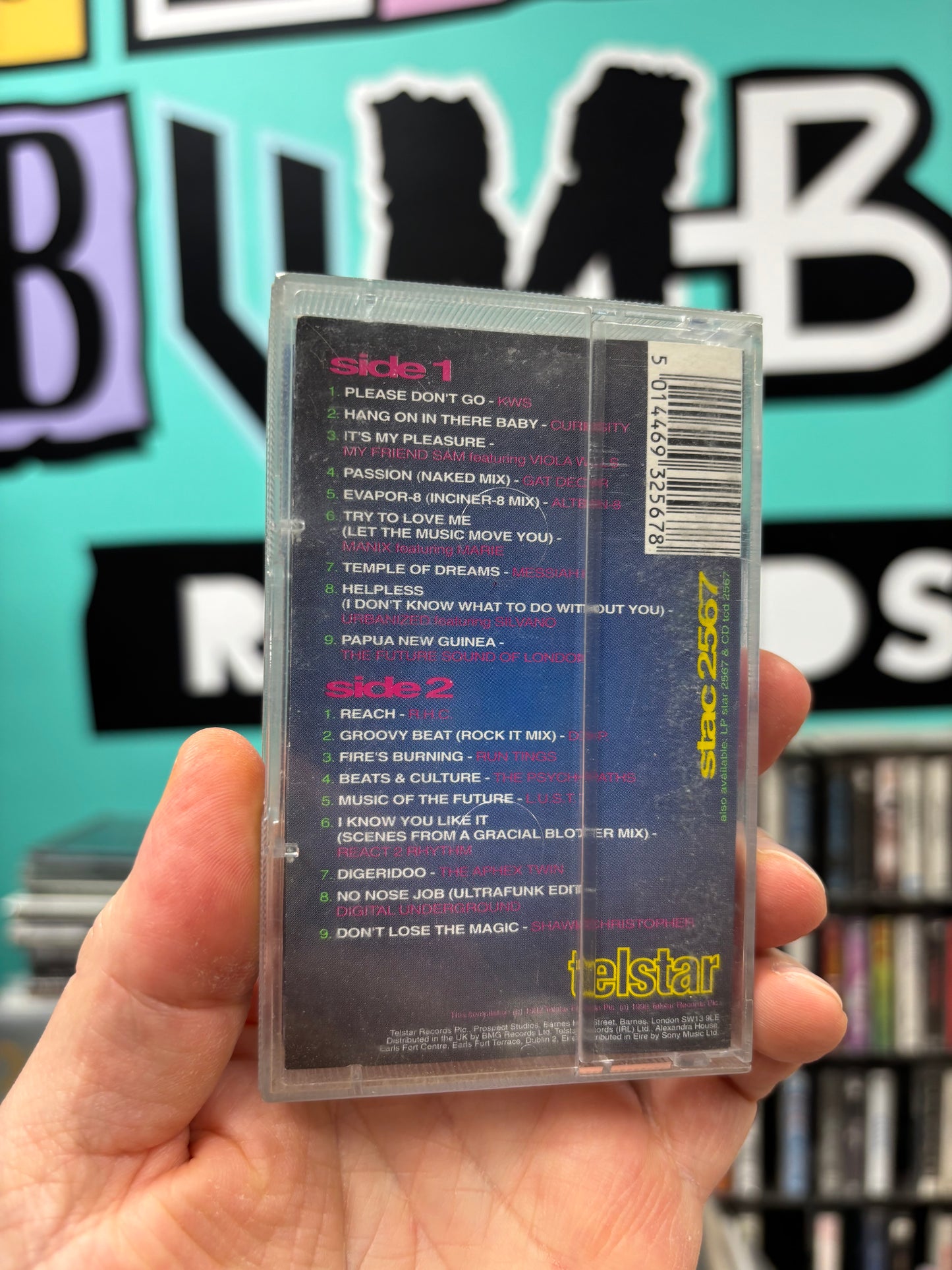 Raving We’re Raving, cassette, Only cassette pressing, Compilation, Telstar, UK & Ireland 1992