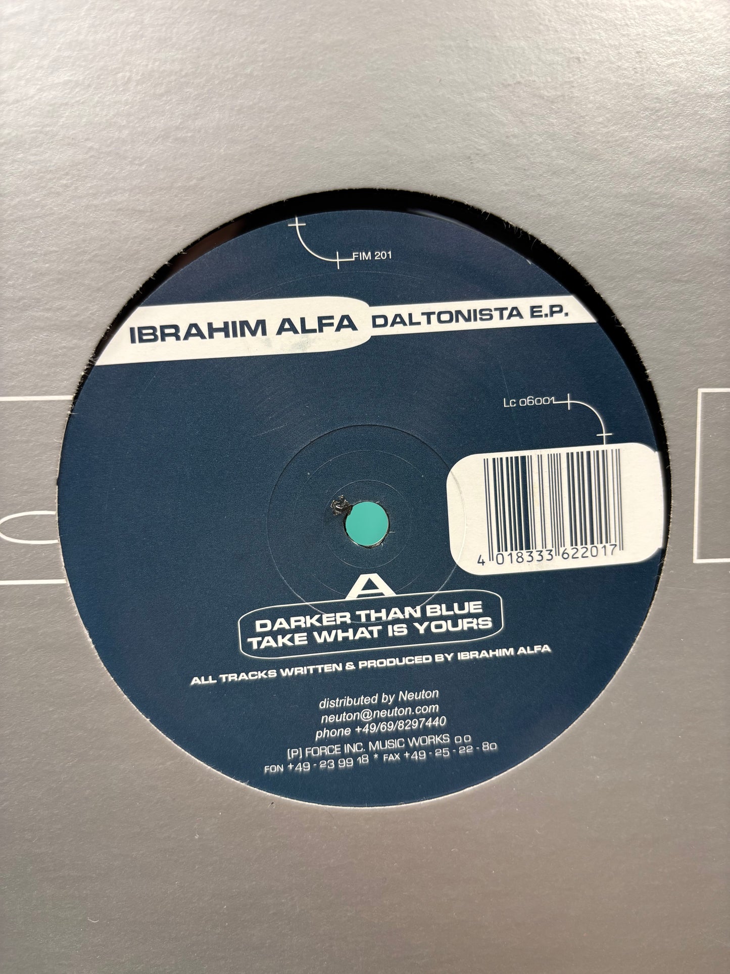 Ibrahim Alfa: Daltonista E.P., 12inch, Only official pressing, Force Inc. Music Works, Germany 2000