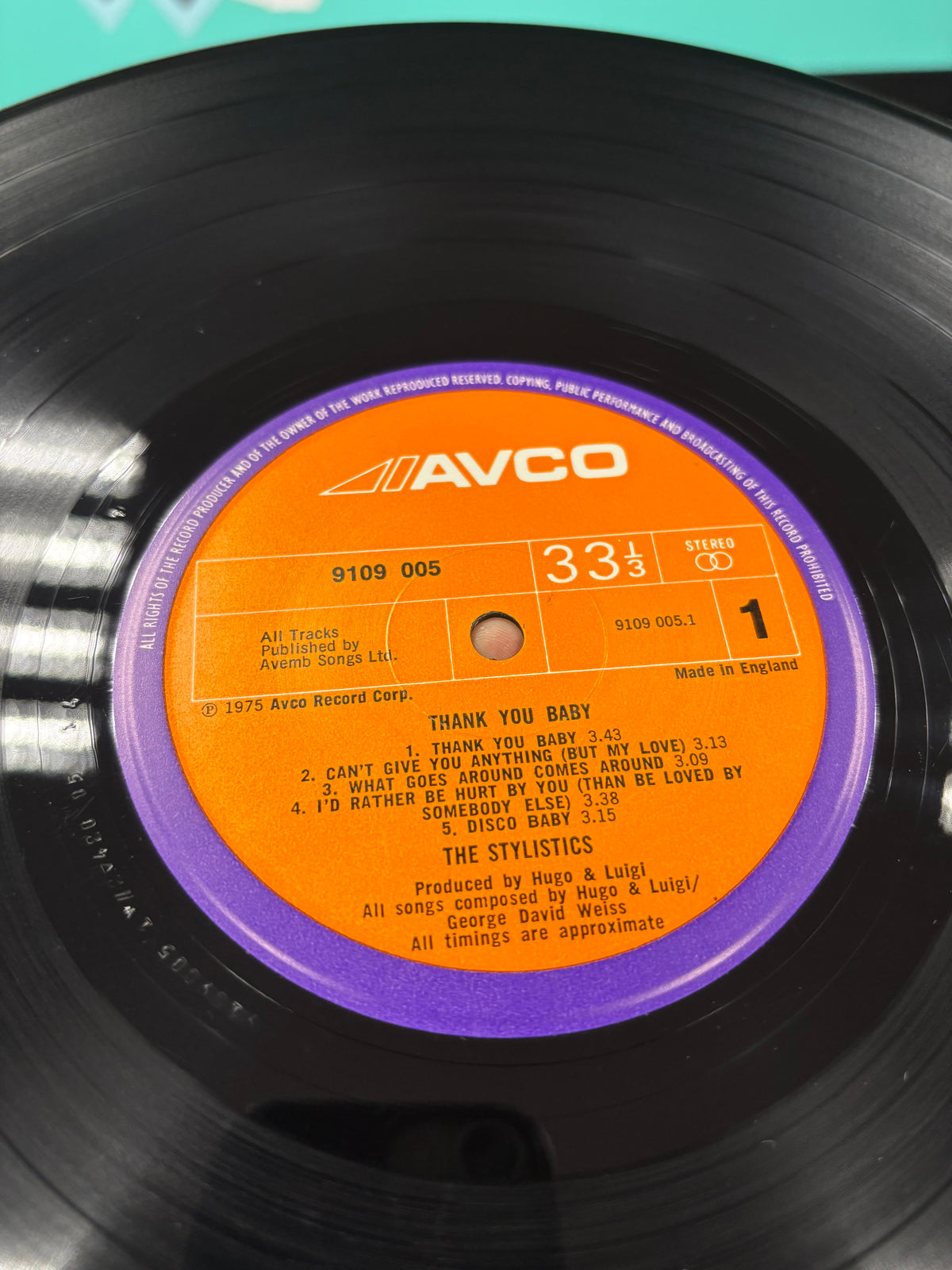 The Stylistics: Thank You Baby, LP, Avco, UK 1975