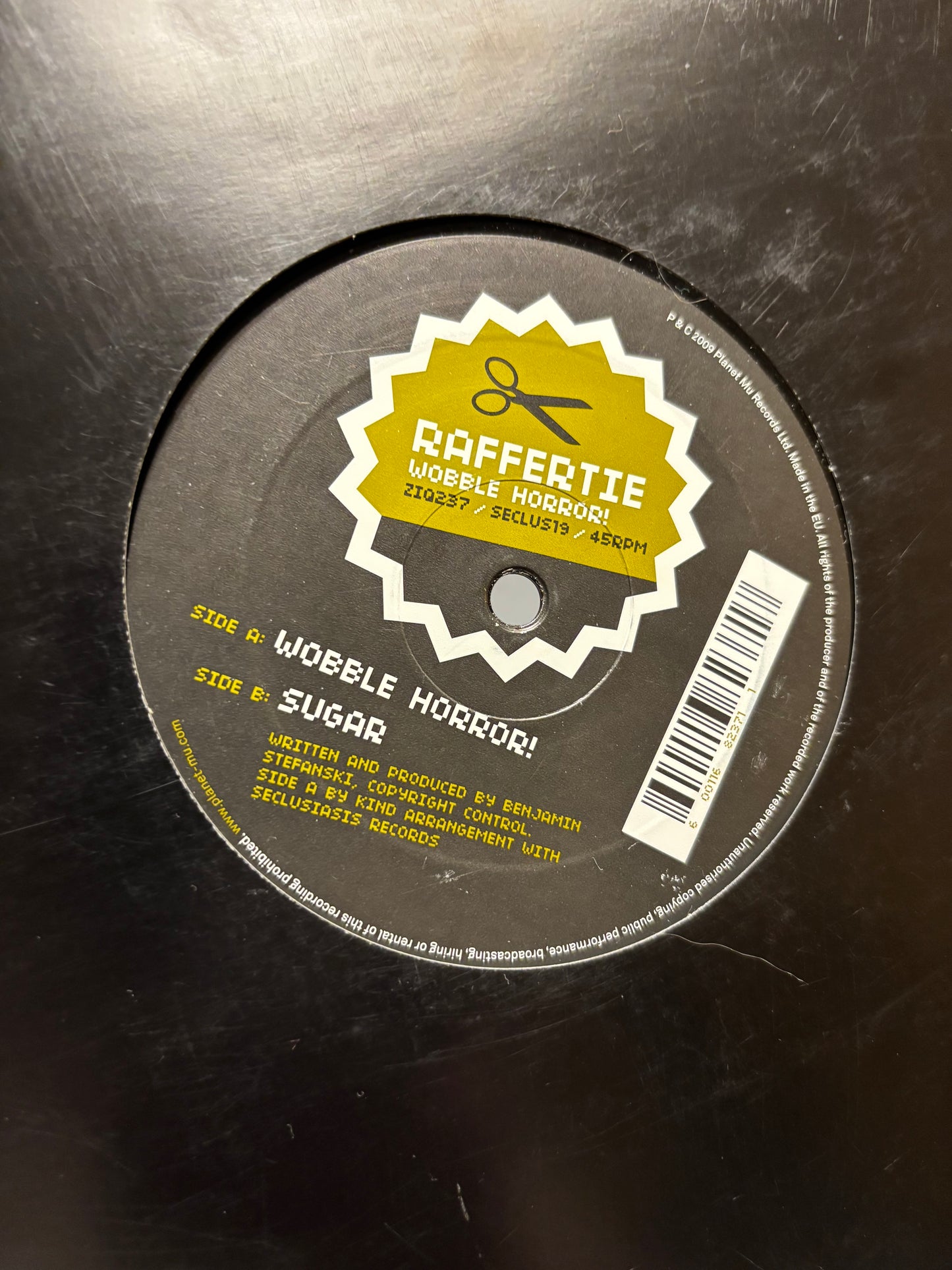 Raffertie: Wobble Horror!, 12inch, Only official pressing, Planet Mu, Seclusiasis, UK 2009
