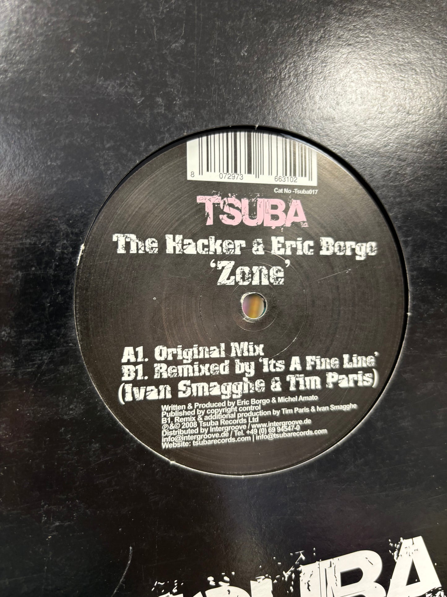 The Hacker & Eric Borgo: Zone, 12inch, Only pressing, Tsuba Records, UK 2008