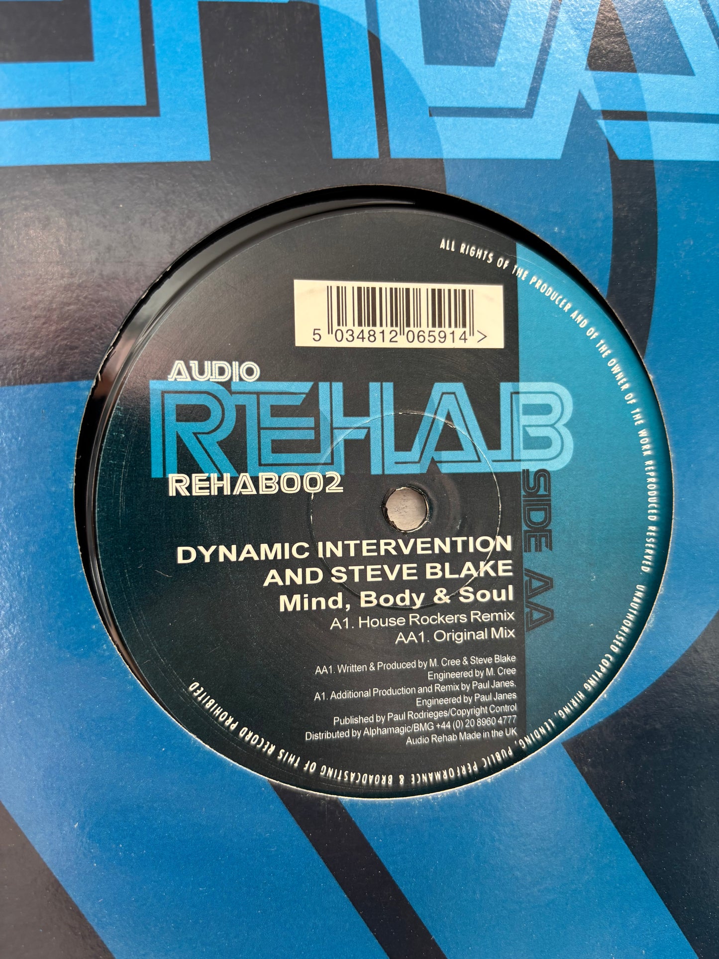 Dynamic Intervention And Steve Blake: Mind, Body & Soul, 12inch, Only official pressing, Audio Rehab, UK 2000