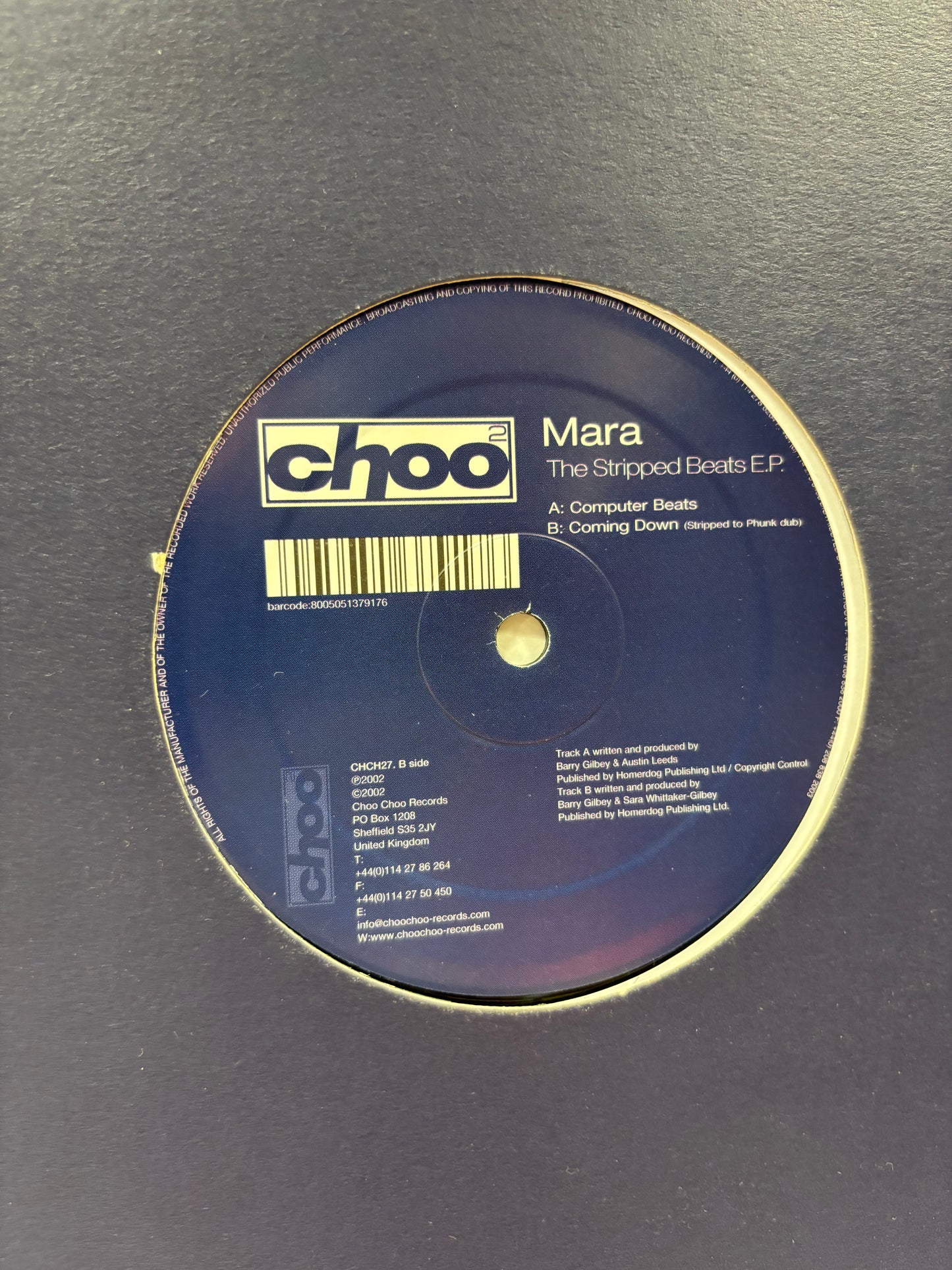 Mara: The Stripped Beats E.P., 12inch, Only official pressing, Choo Choo Records, UK 2002