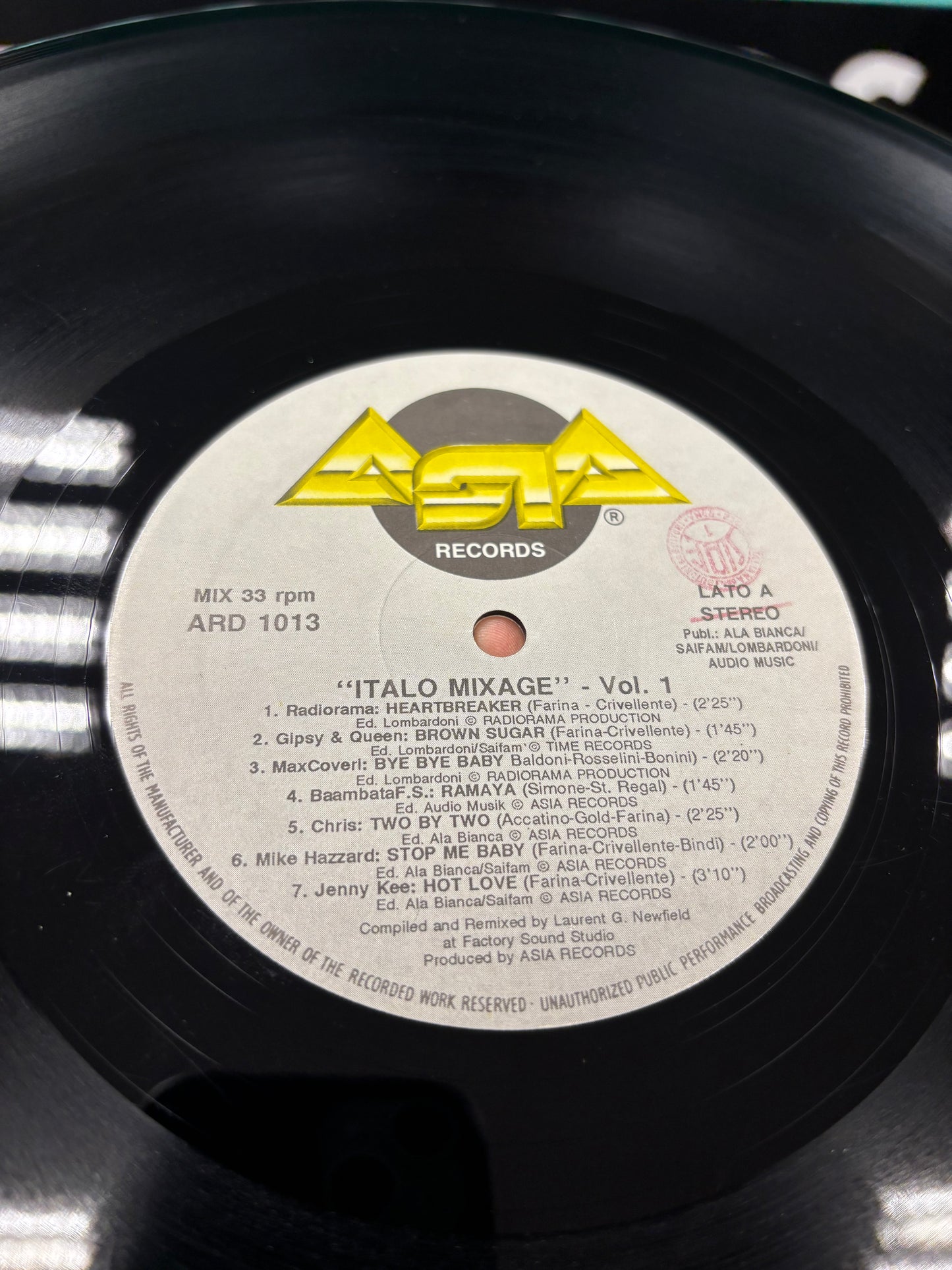 Italo-Mixage Vol.1, 12inch, Mixed, Only pressing, Asia Records, Italy 1988