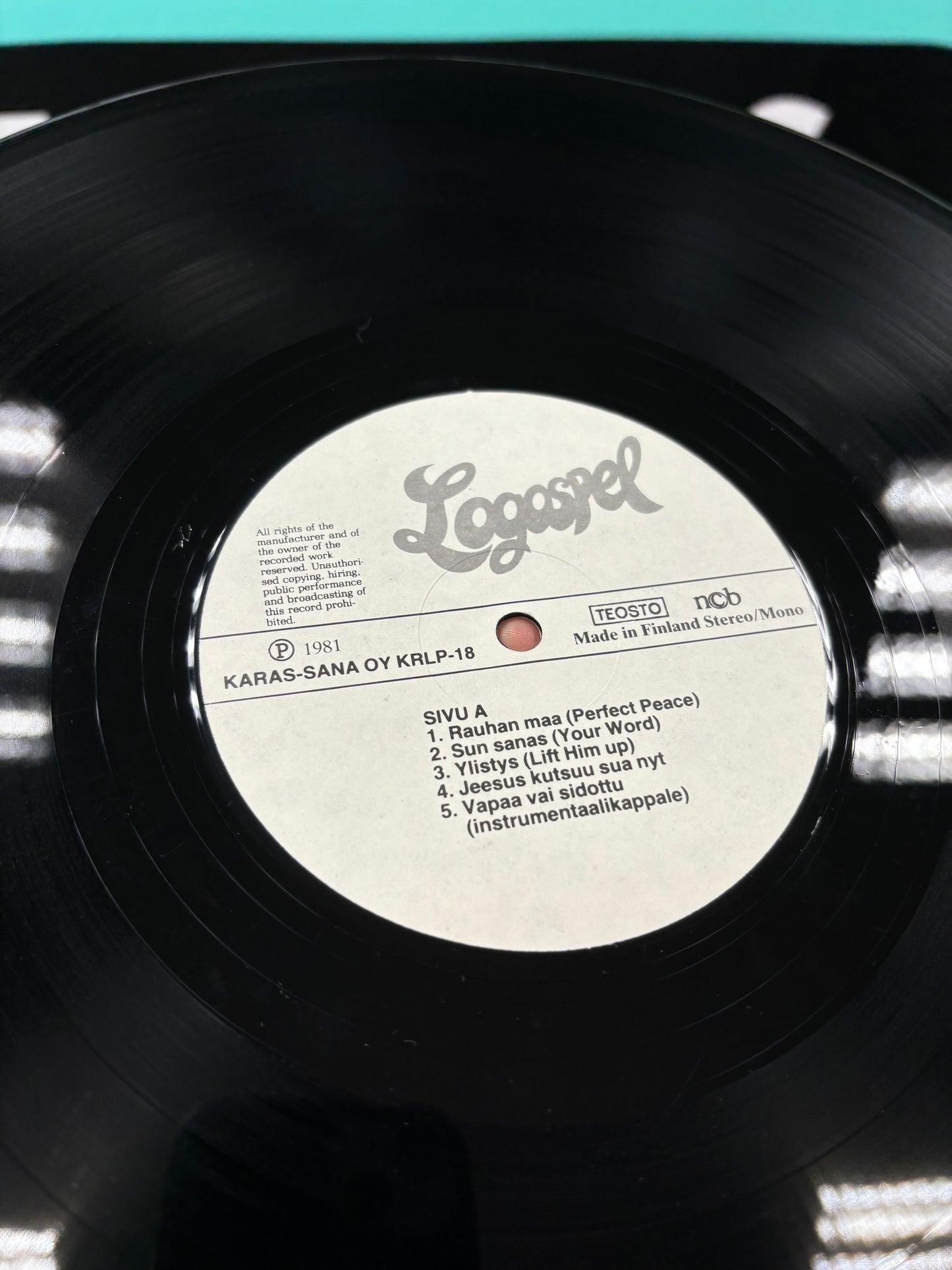 Logospel: Logospel, LP, Only pressing, Sana ja Sävel, Finland 1981