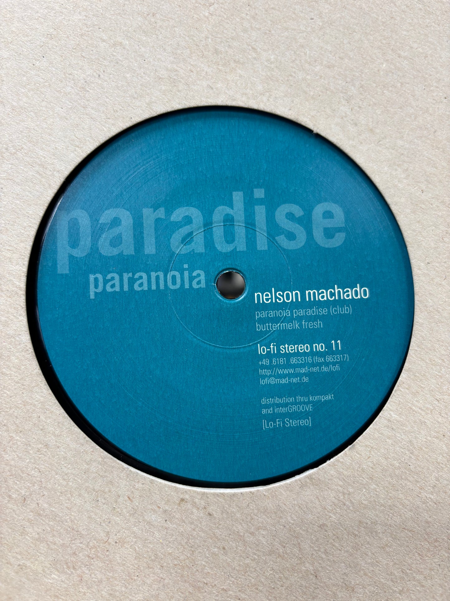 Nelson Machado: Paranoia Paradise, 12inch, Only pressing, Lo-Fi Stereo, Germany 2000