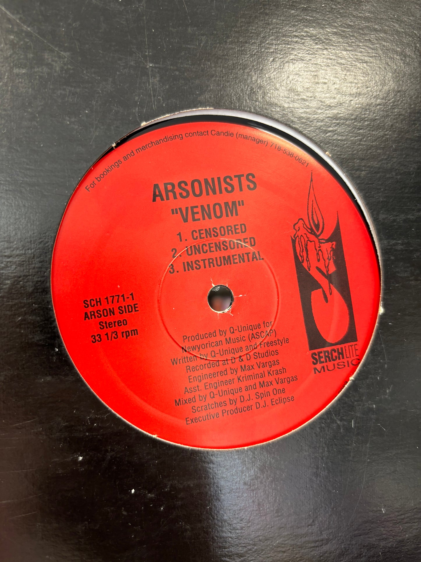 Arsonists: Venom/Seed, 12inch, Only vinyl pressing, OG, Serchlite Music, US 1997