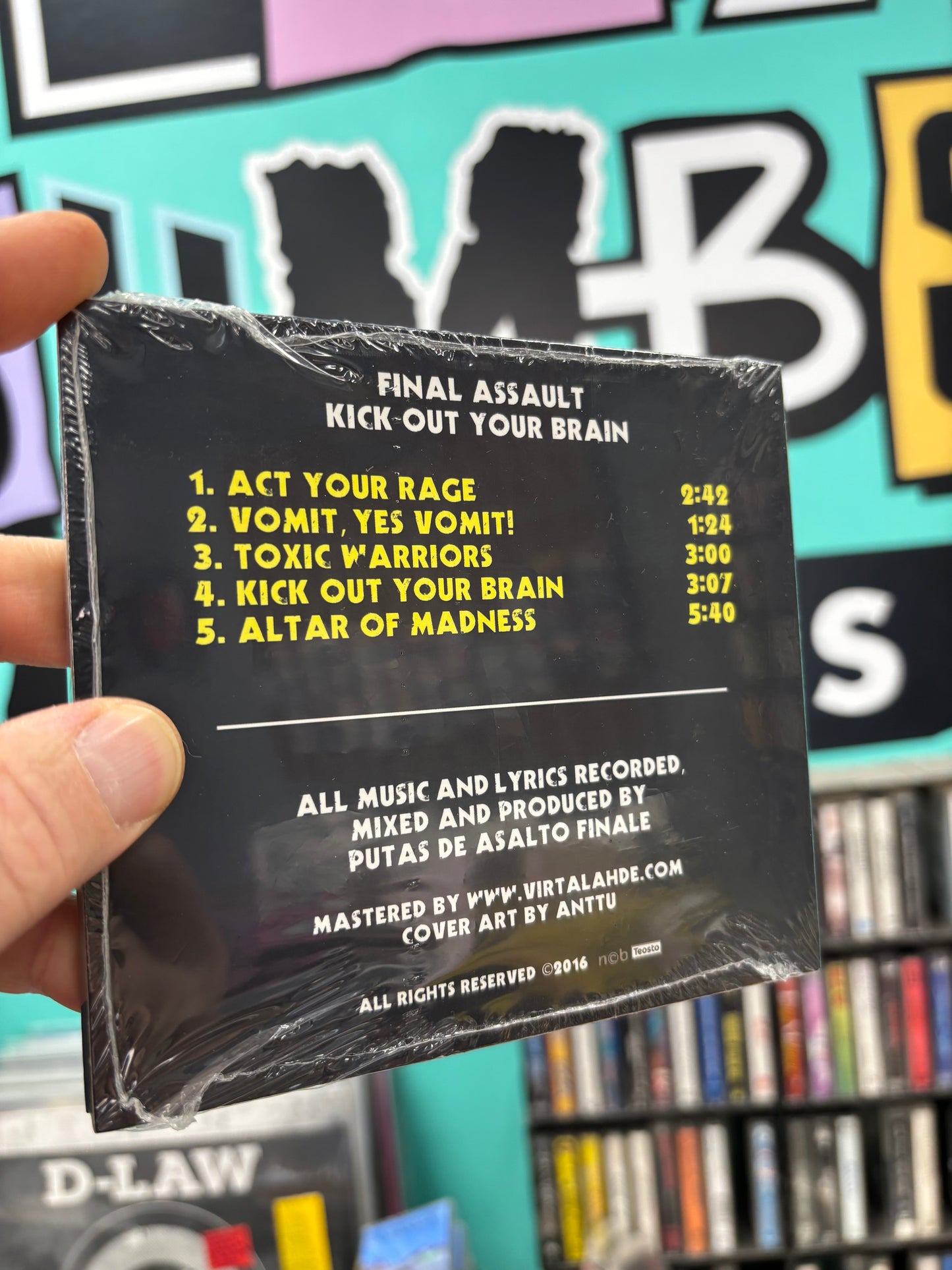 Final Assault: Kick Out Your Brain, CD, EP, 1st pressing, Only CD pressing, Not On Label, Self-released, Finland 2016
