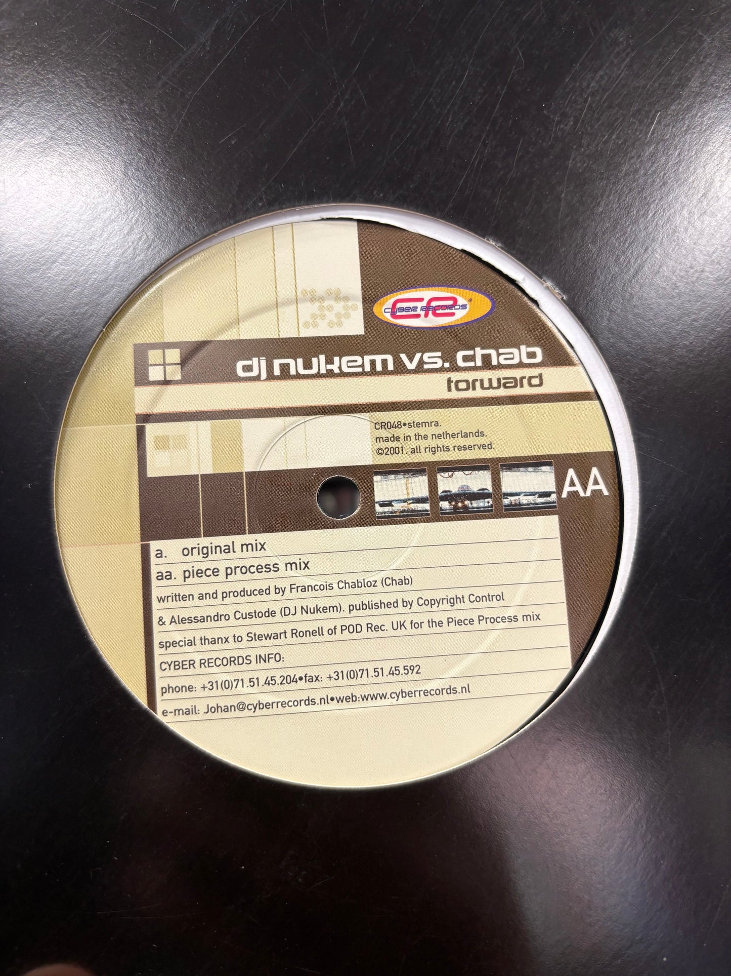 DJ Nukem VS. Chab: Forward, 12inch, Only official pressing, Cyber Records, Netherlands 2001