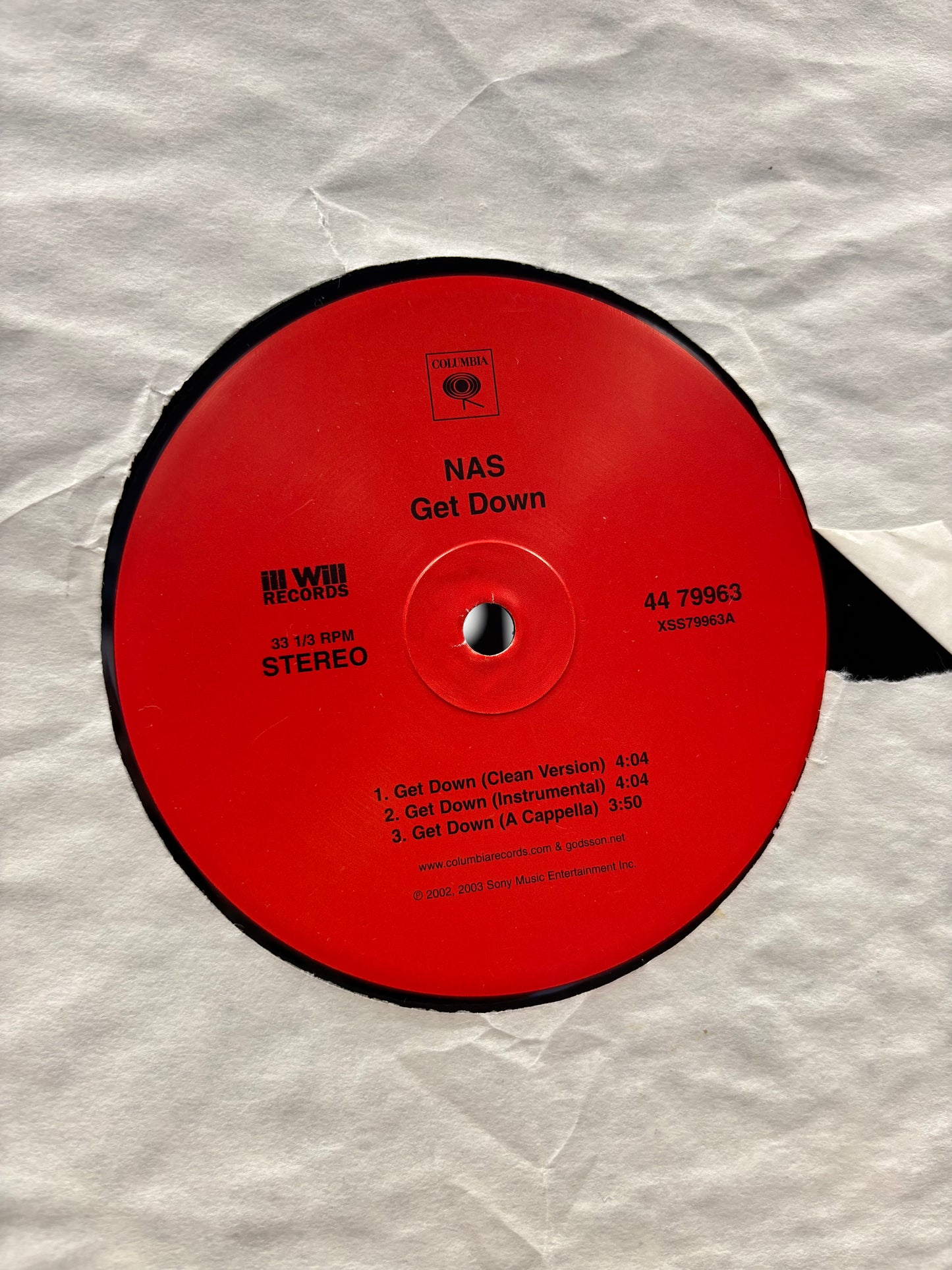 Nas: Get Down/Last Real Nigga Alive, 12inch, 1st pressing, Columbia, US 2003