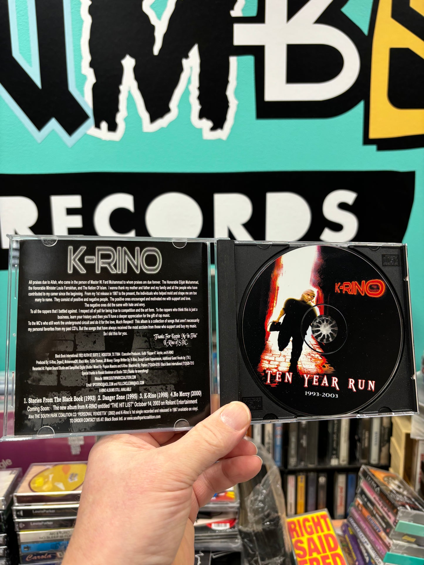 K-Rino: Ten Year Run 1993-2003, CD, 1st pressing, Only CD pressing, Compilation, Black Book International, US 2003