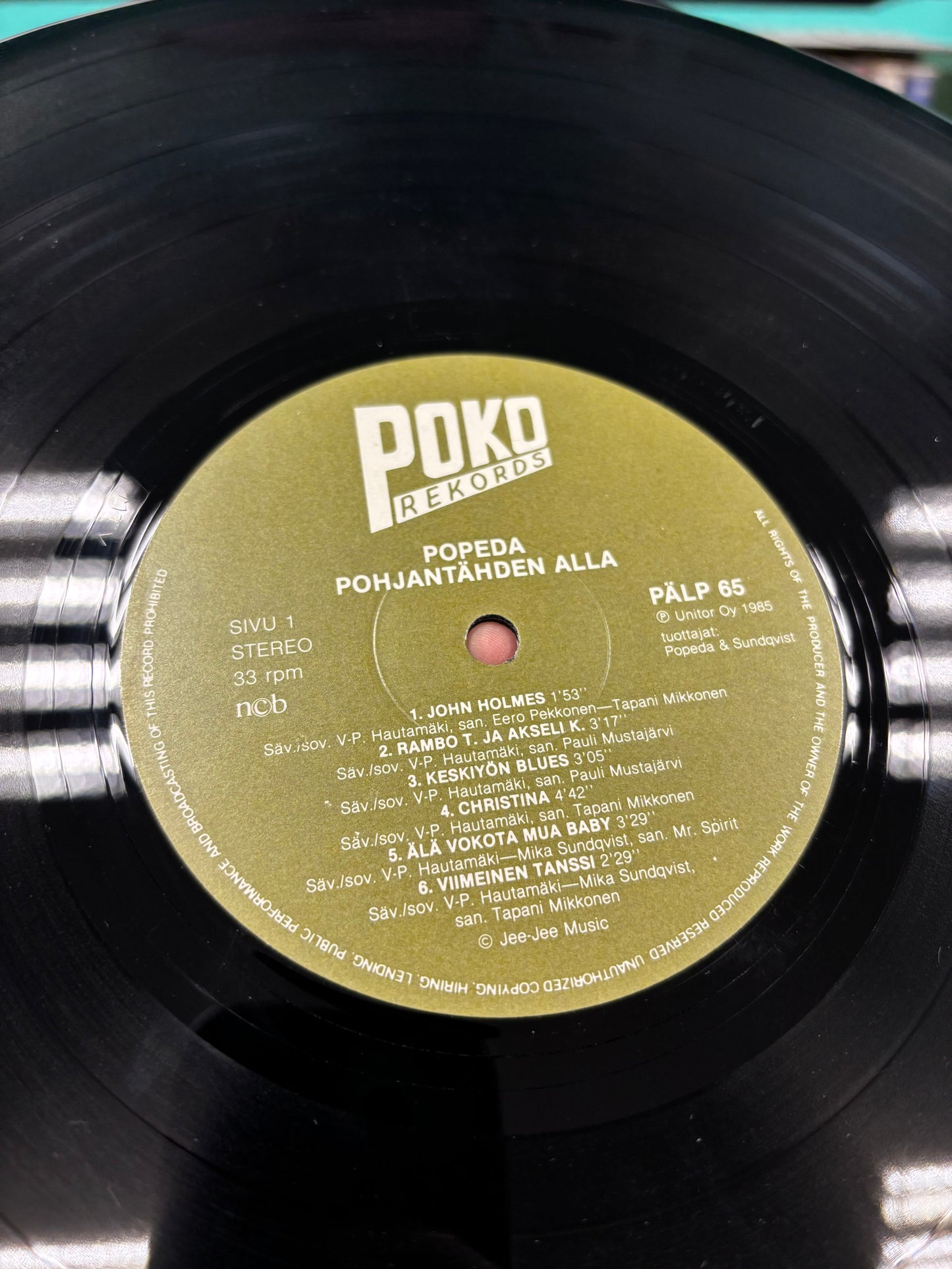 Popeda: Pohjantähden Alla, LP, 1st pressing, Only vinyl pressing, Poko Rekords, Finland 1985