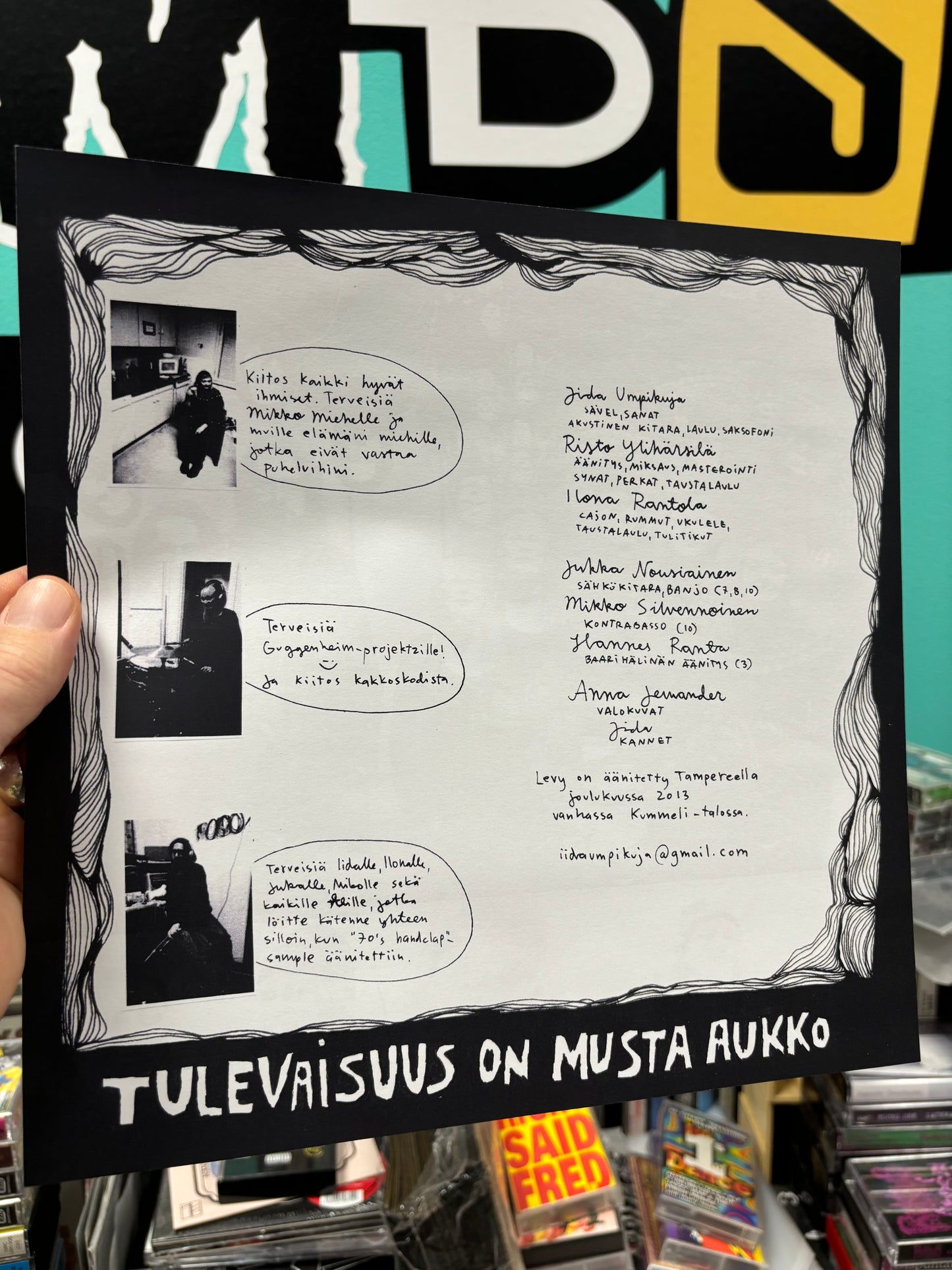 Iida Umpikuja: Musta Aukko, LP, Only vinyl pressing, Plastic Passion, Finland 2014